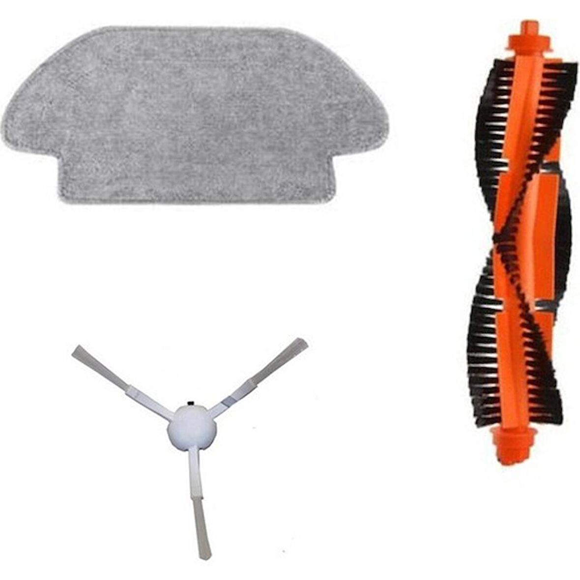 Srfn Ticaret  Xiaomi Mi Uyumlu Robot Vacuum Mop Pro Set 1 Adet Fiber Mop Bezi 1 Adet Ana Fırça 1 Adet Yan Fırça