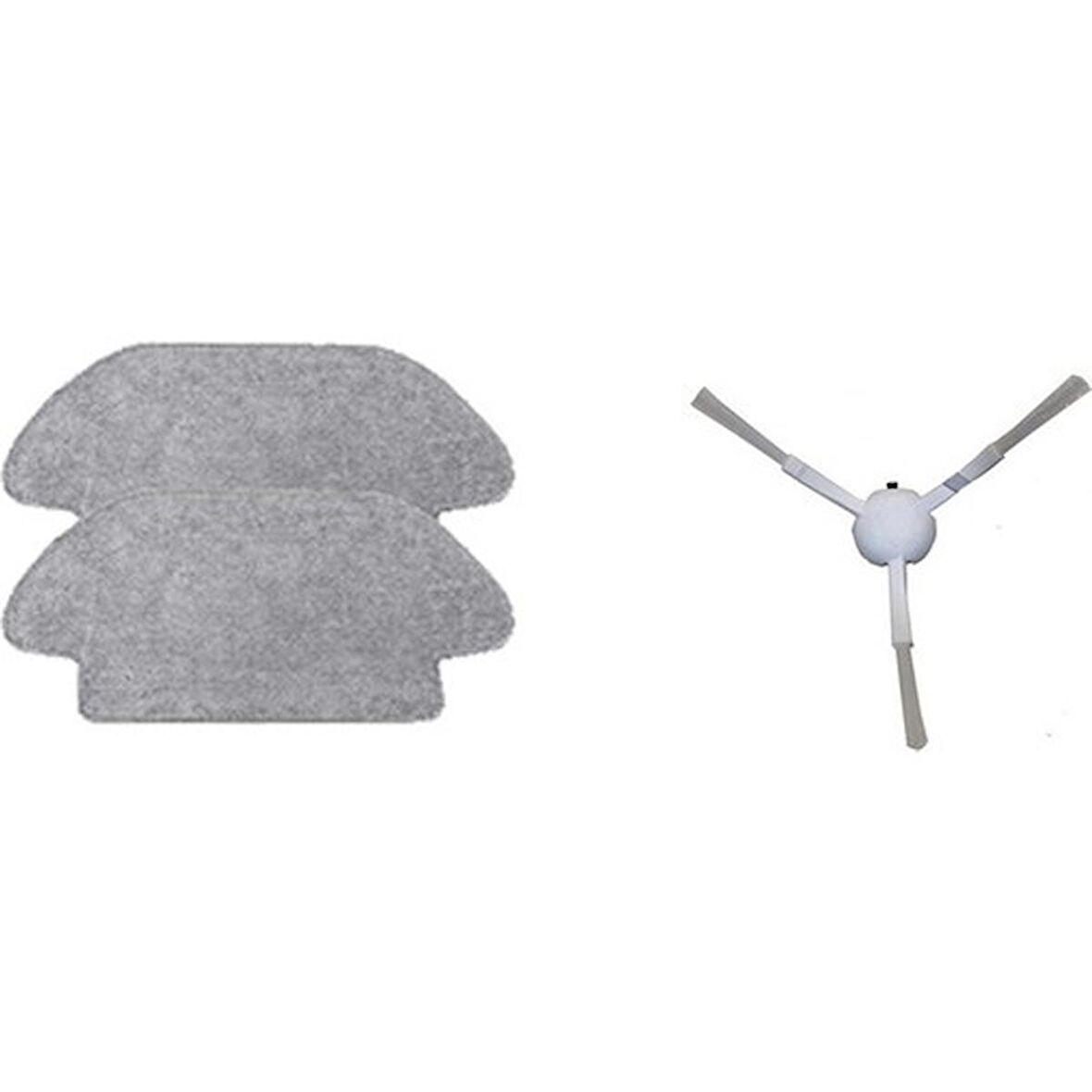 Srfn Ticaret  Xiaomi Mi Uyumlu Robot Vacuum Mop Pro Set 2 Adet Fiber Mop Bezi 1 Adet Yan Fırça