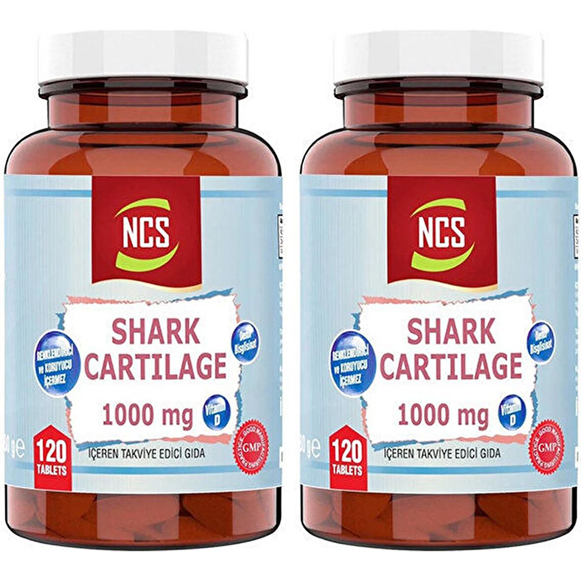 Ncs Köpek Balığı Kıkırdağı + Demir + Vitamin D 3 + Shark Cartilage 120 Tablet x 2 Kutu