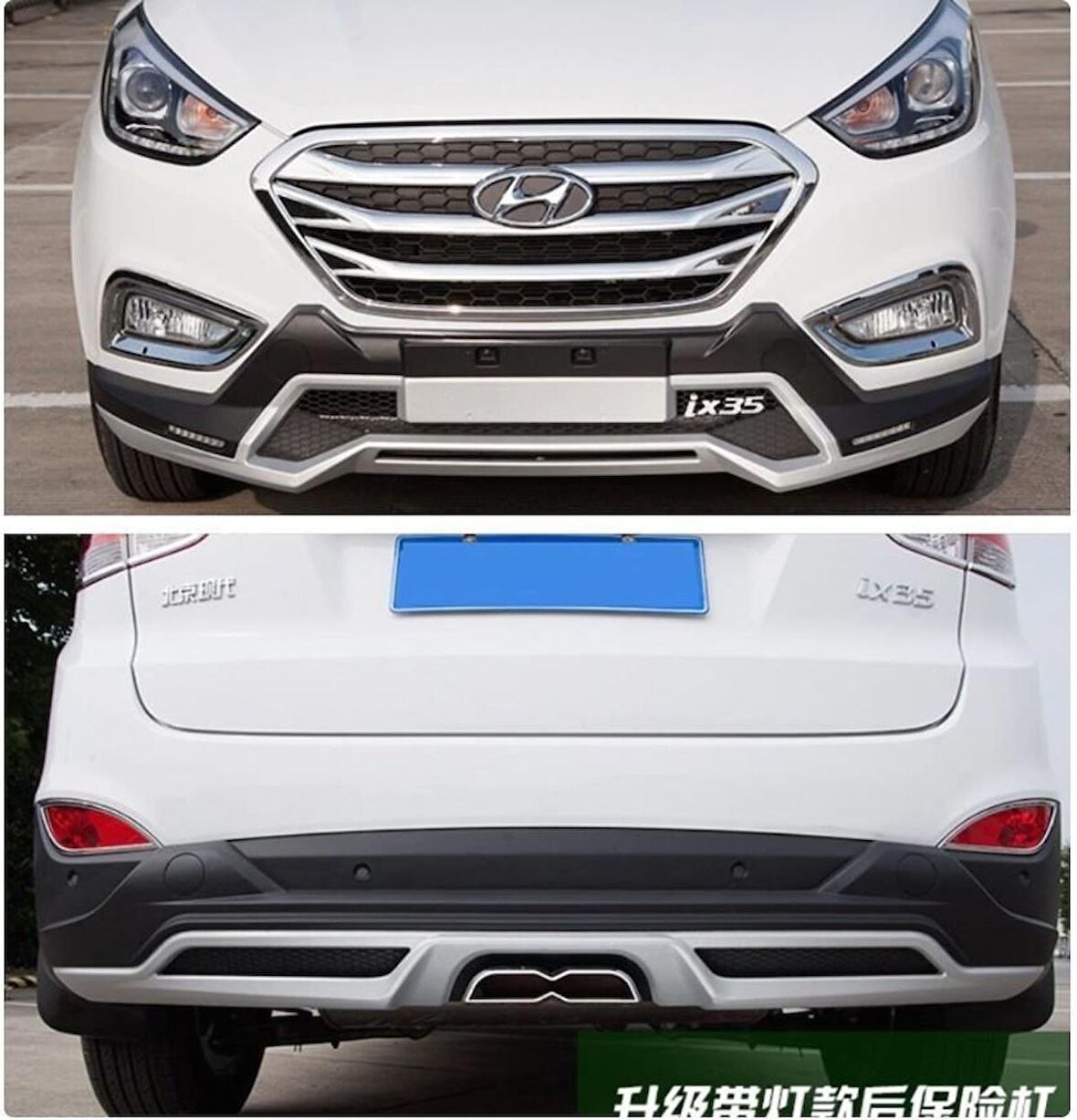 Hyundai ix35 ön ve arka koruma çift çıkış egzozlu ledli model 2009-2016