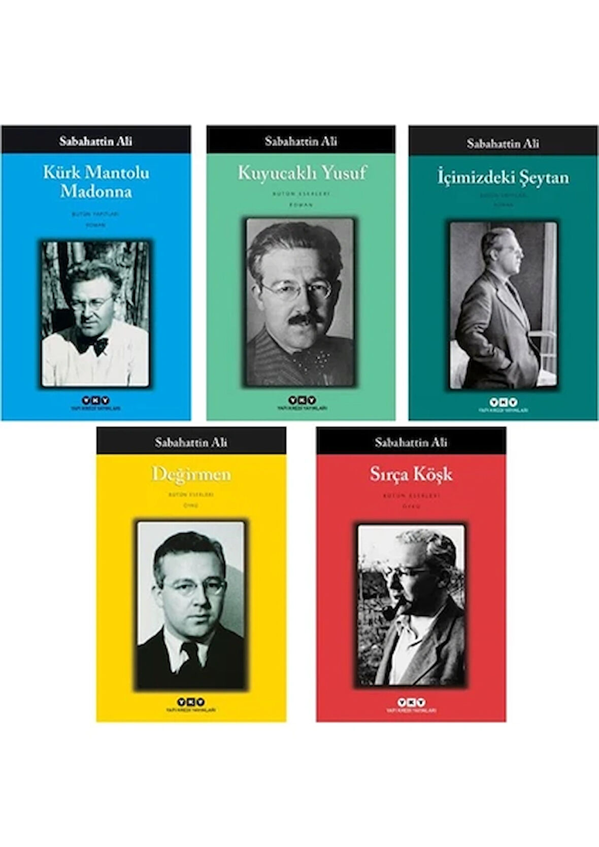 Yapı Kredi Yayınları Kürk Mantolu Madonna - Kuyucaklı Yusuf - İçimizdeki Şeytan - Değirmen - Sırça Köşk - 5 Kitap - Sabahattin Ali