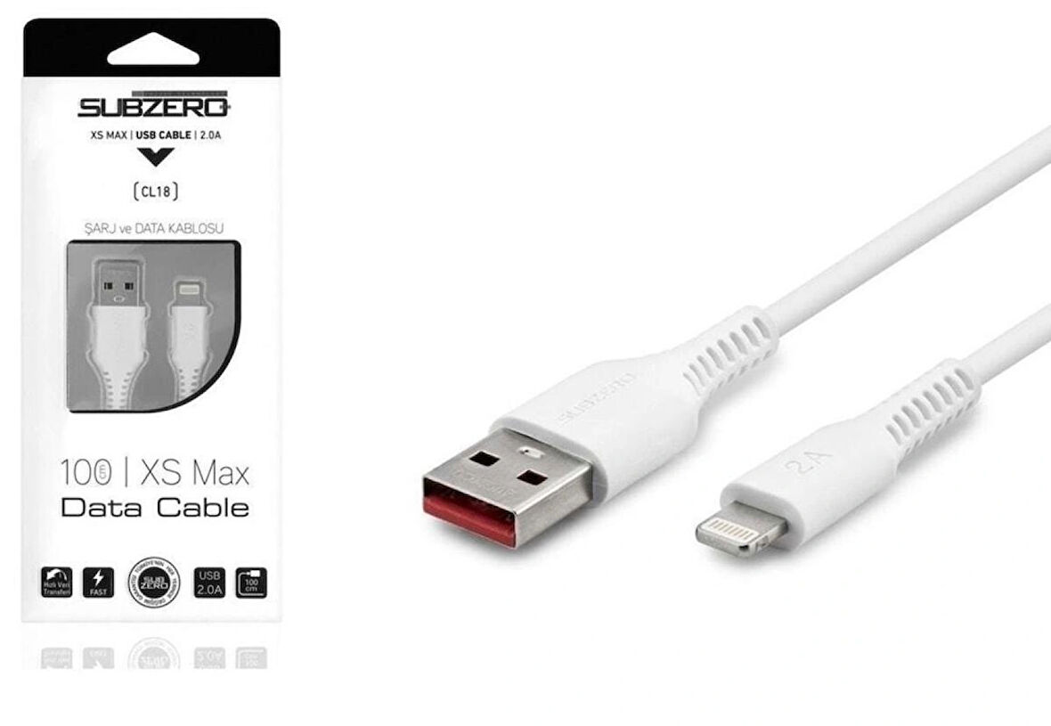 Subzero Cl18 1 Metre 2.0A 1 m Lightning iphone Şarj Data Kablo