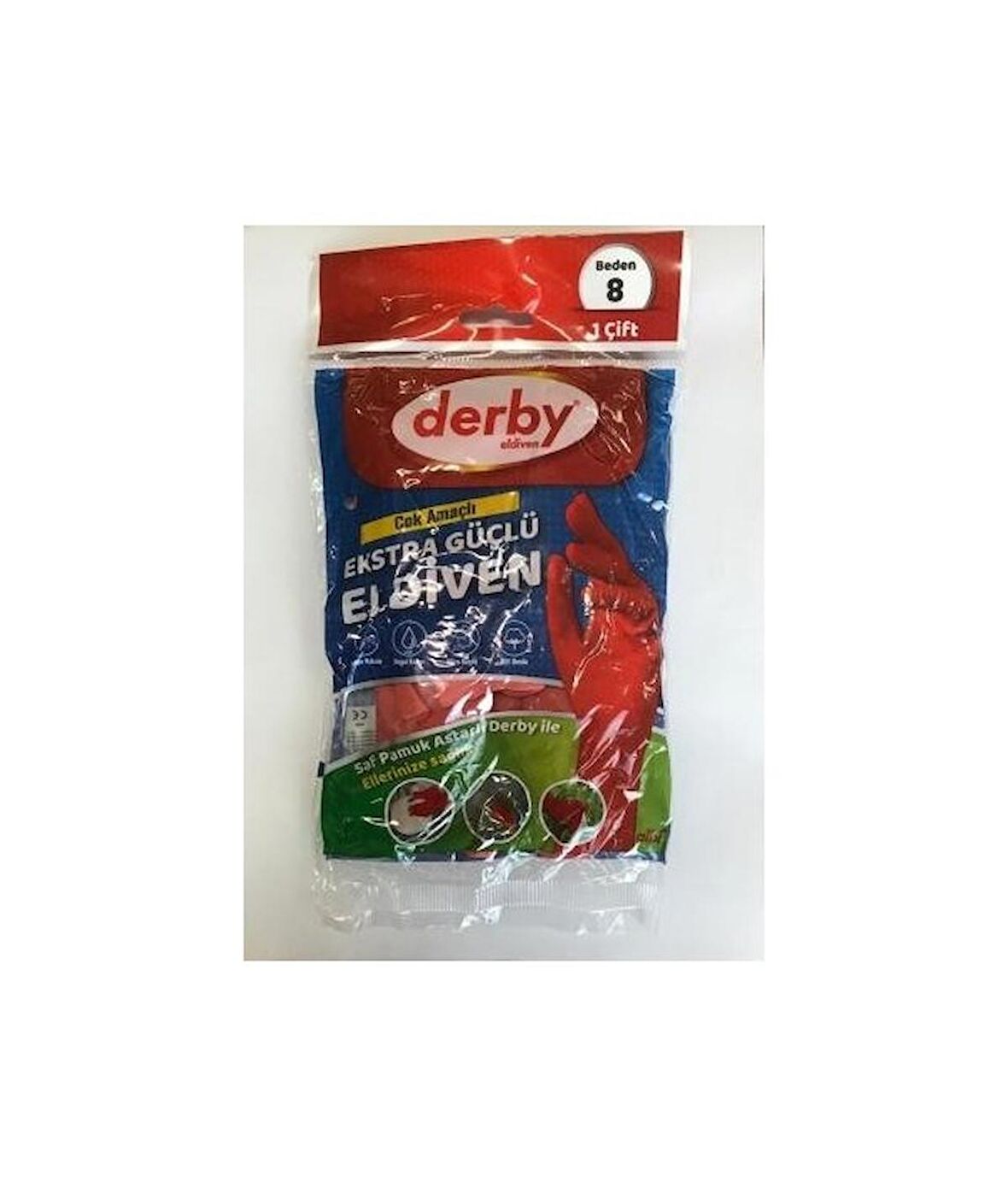 Derby Çok Amaçlı Temizlik Eldiveni One Size 8 Small