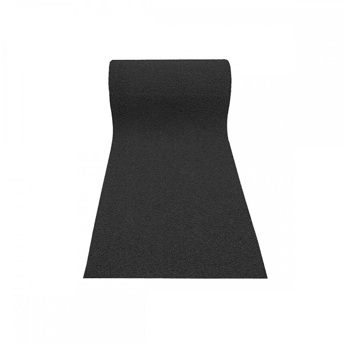 ABK PLASTİK Abk Kıvırcık Siyah Paspas 100 cm x 1500 cm Kaymaz Yolluk Kaydırmaz Halı