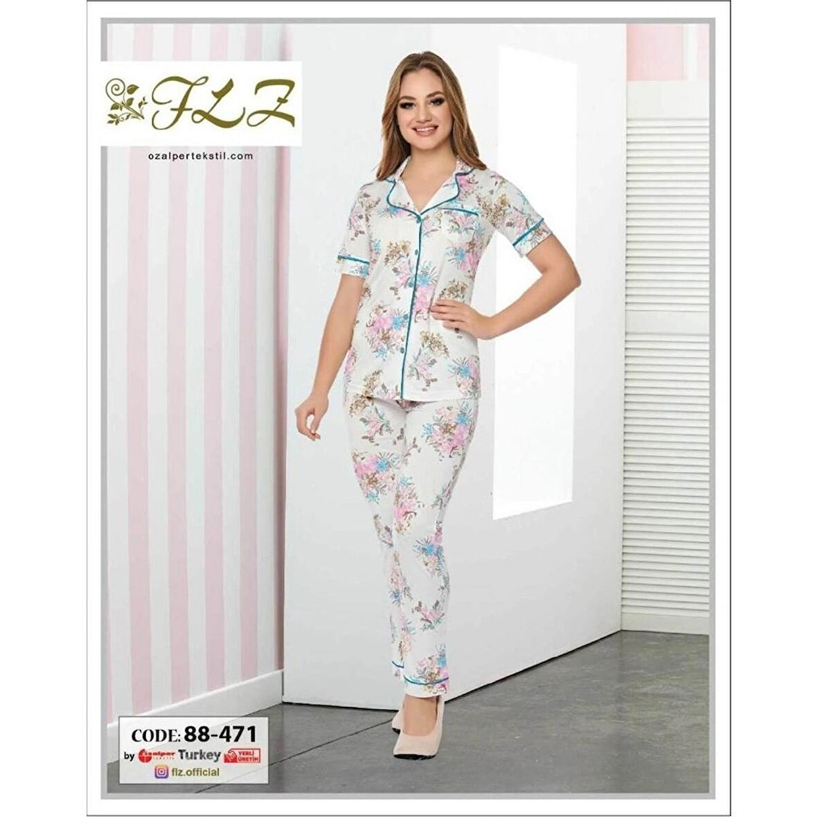 Dowry Flz 88-471 Kısa Kollu Bayan Pijama Takımı