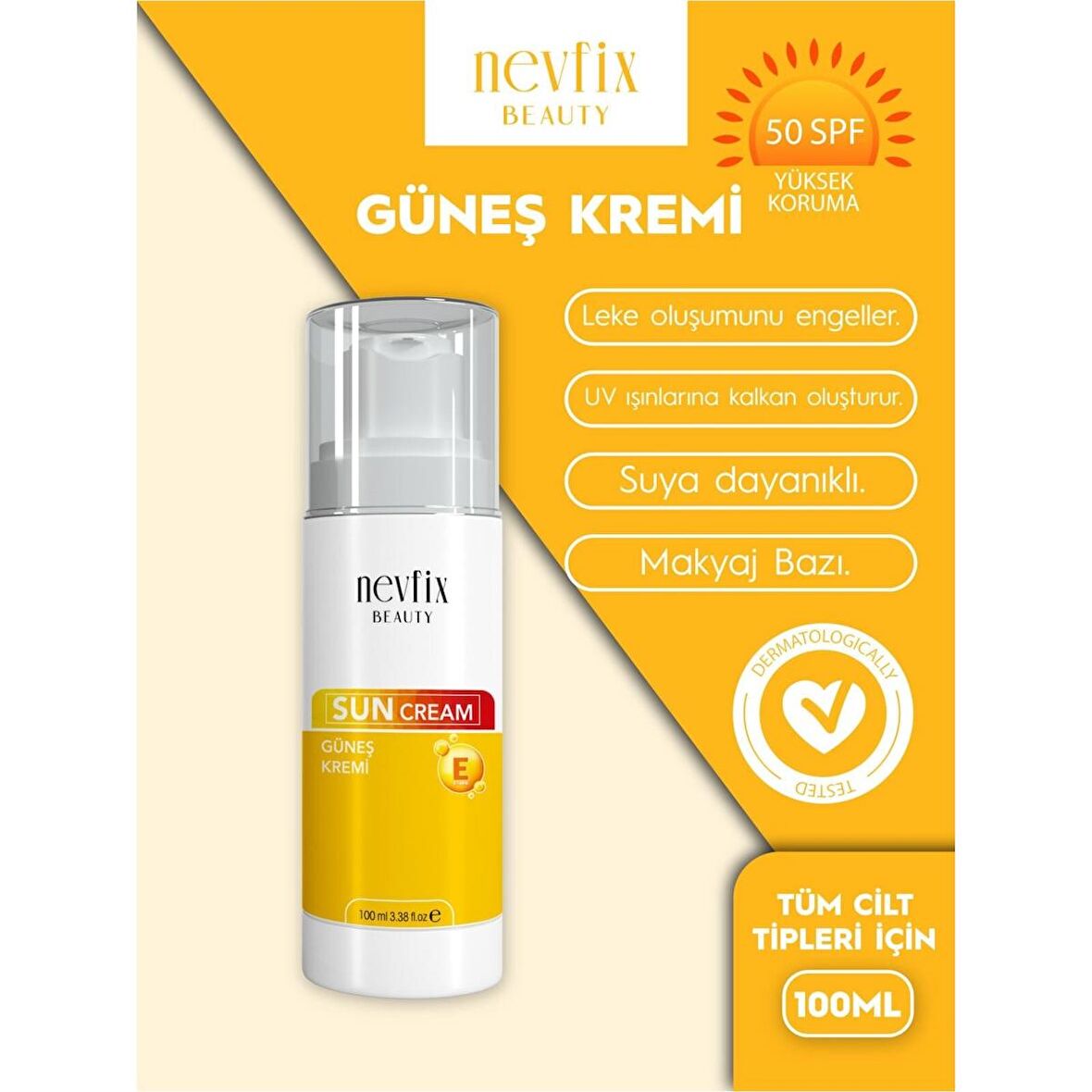 Nevfix Beauty 50 Spf (Faktör) 100 ml Güneş Kremi