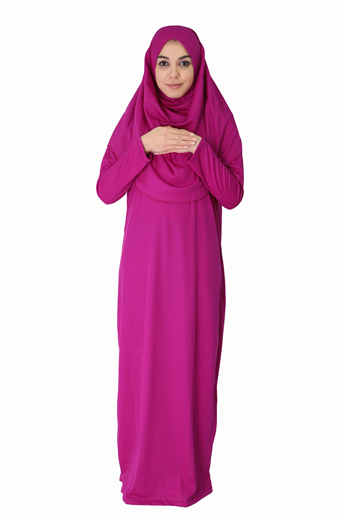 AÇIK MOR FERMUARSIZ NAMAZ ELBİSESİ