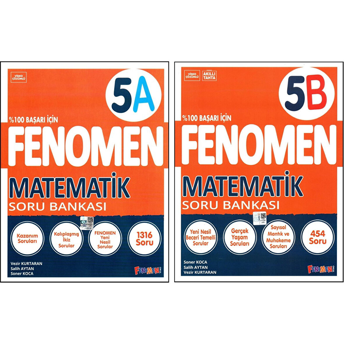 Fenomen Yayıncılık Fenomen 5. Sınıf Matematik Soru Bankası (A)+(B) Kitabı 2 Kitap