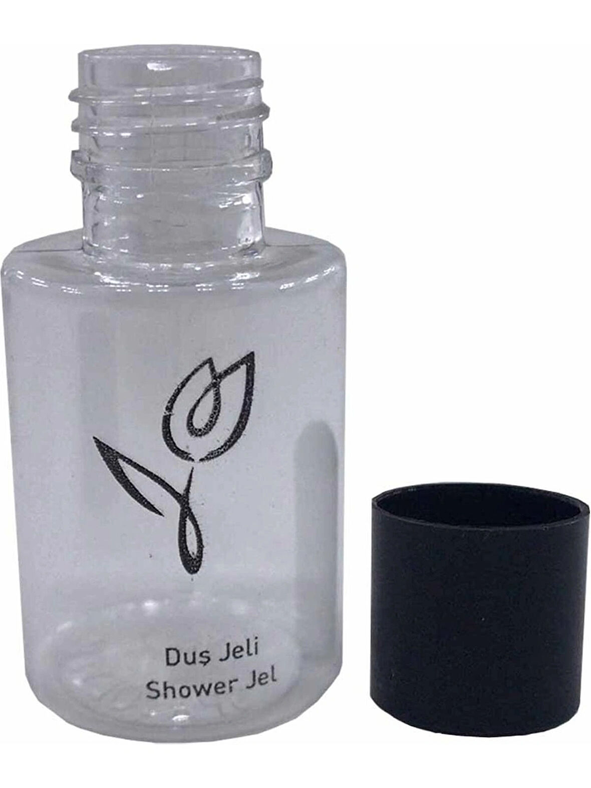 100 Adet Duş Jeli Yazılı Boş Şişe Standart Otel Tipi 30 ml Silindir Şişe Tek Kullanımlık Ku