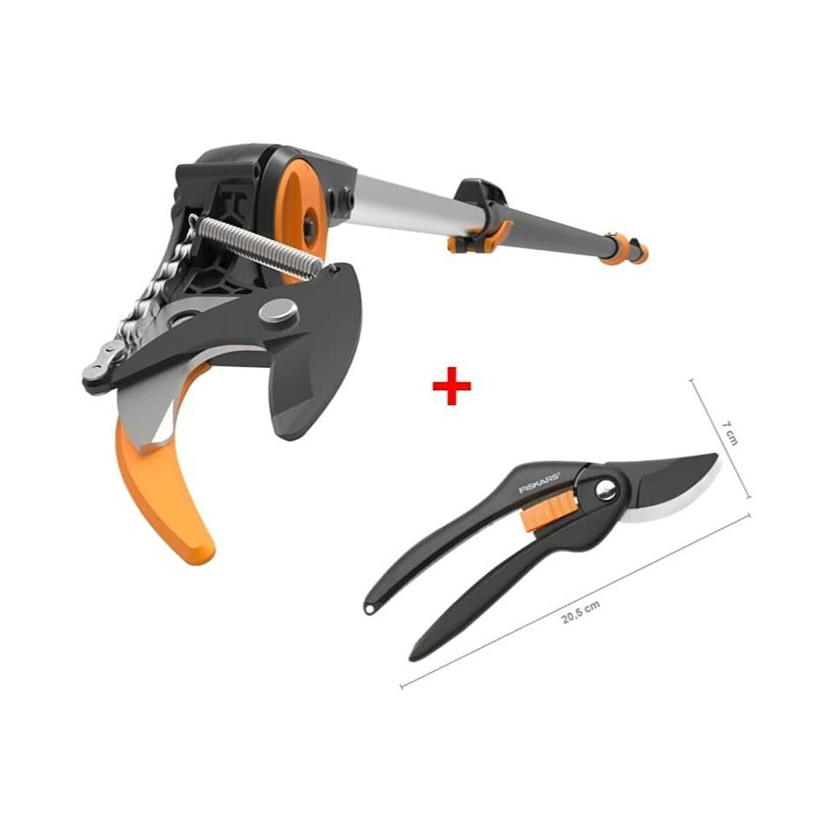 Fiskars 115012 UPX86 Yüksek Dal Kesme (Testeresiz) + 111260-1000567 Budama Makası P26