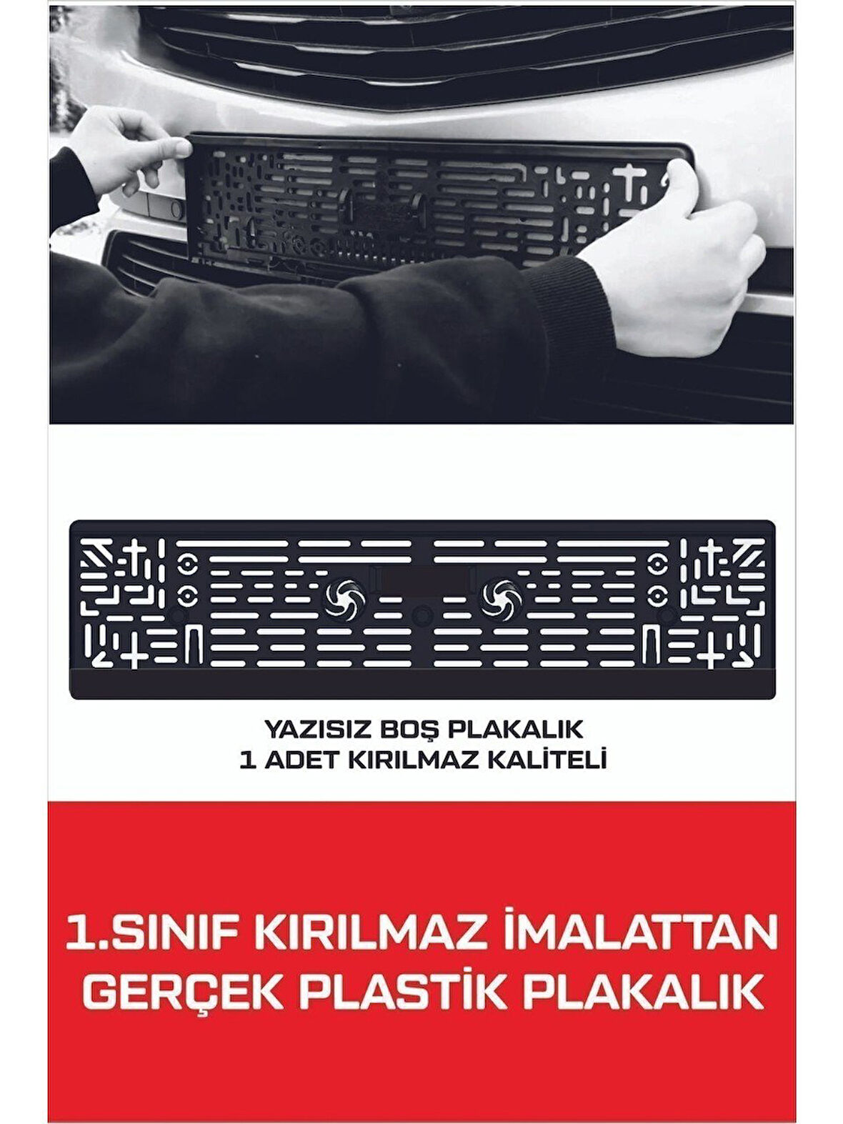 Tay Promosyon Plakalık Yazısız Siyah 1 Adet Kırılmaz Esnek Oto Plakalık