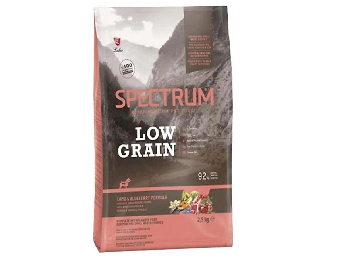 Spectrum Low Graın Kuzu Etli ve Yaban Mersinli Mini ve Küçük Irk Yavru Köpek Maması 2,5 KG