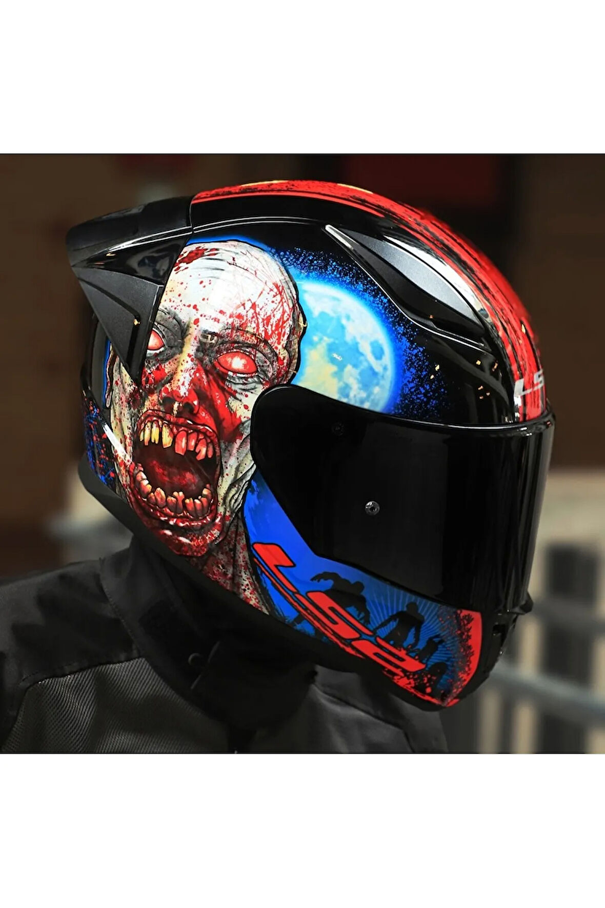 Rapıd 2 Race Zombıe Fullface Motosiklet Kaskı Siyah Camlı