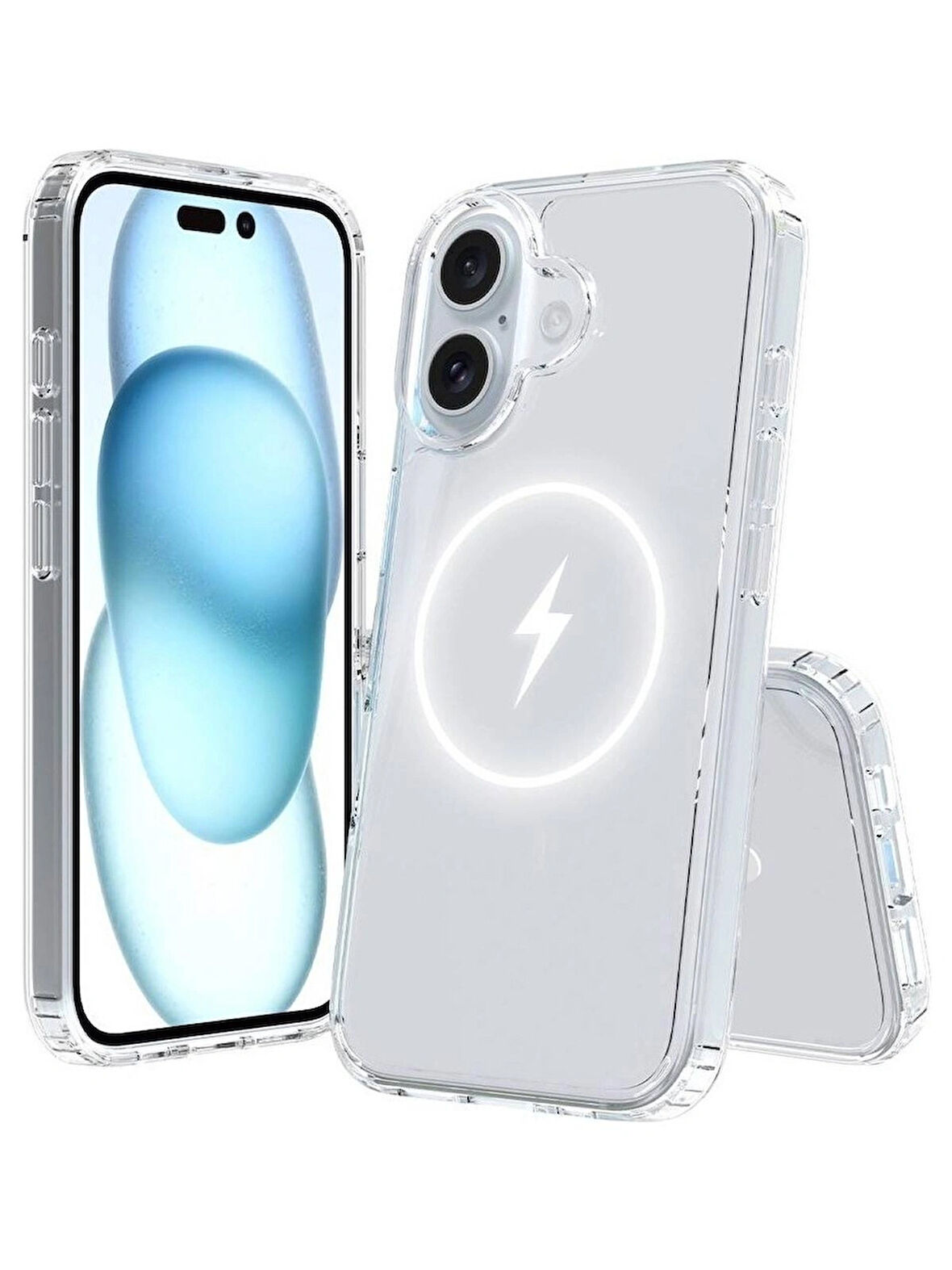 Apple iPhone 16 Uyumlu Magsafe Manyetik Wireless Kablosuz Şarj Destekli Sert Silikon Şeffaf Kapak