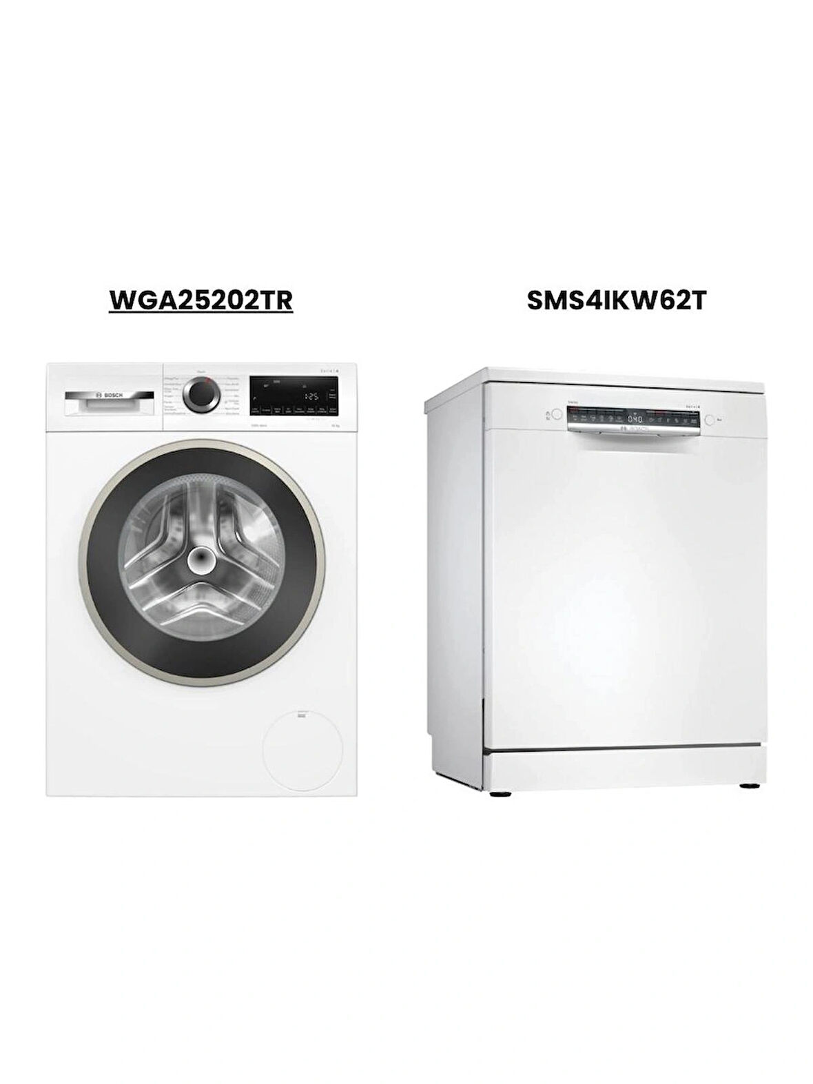 Bosch İkili Beyaz Eşya Seti: WGA25202TR 10 kg Çamaşır Makinesi + SMS4IKW62T Bulaşık Makinesi