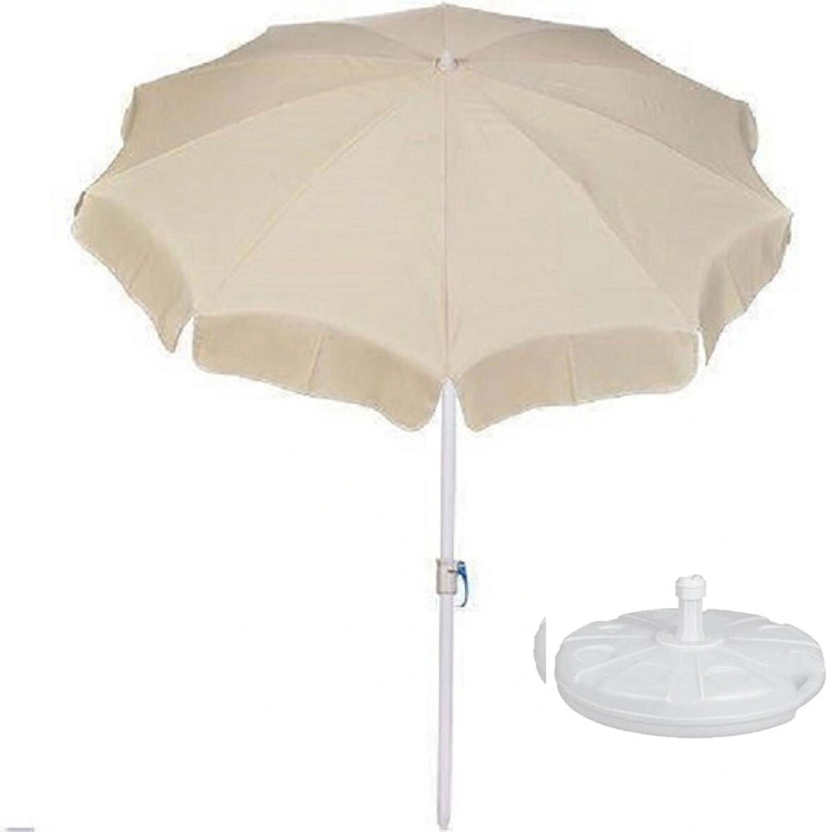 Zeyycamping Kalın Kumaş 200 cm Plaj Bahçe Balkon Teras Kamp Şemşiye + Taşıma Çantası +22 Litre Bidon