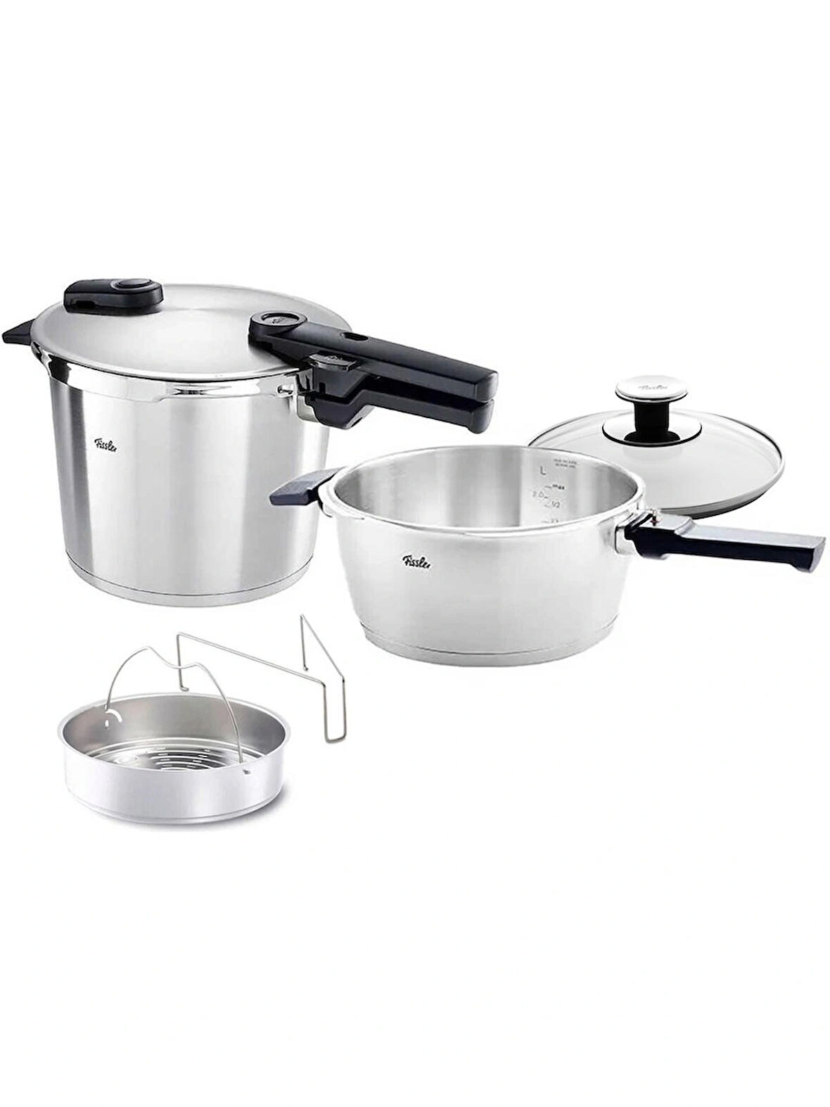 Fissler Vitaquick Premium 8+4 Litre Düdüklü Tencere + Buharda Pişirme Aparatı