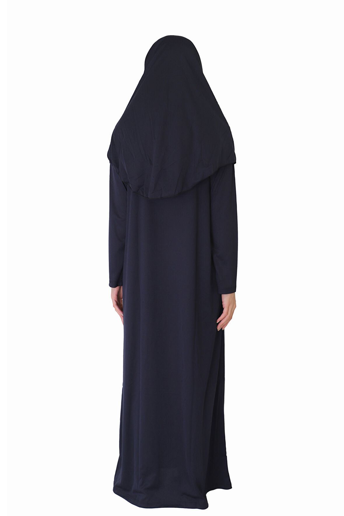 KOYU LACİVERT FERMUARLI NAMAZ ELBİSESİ