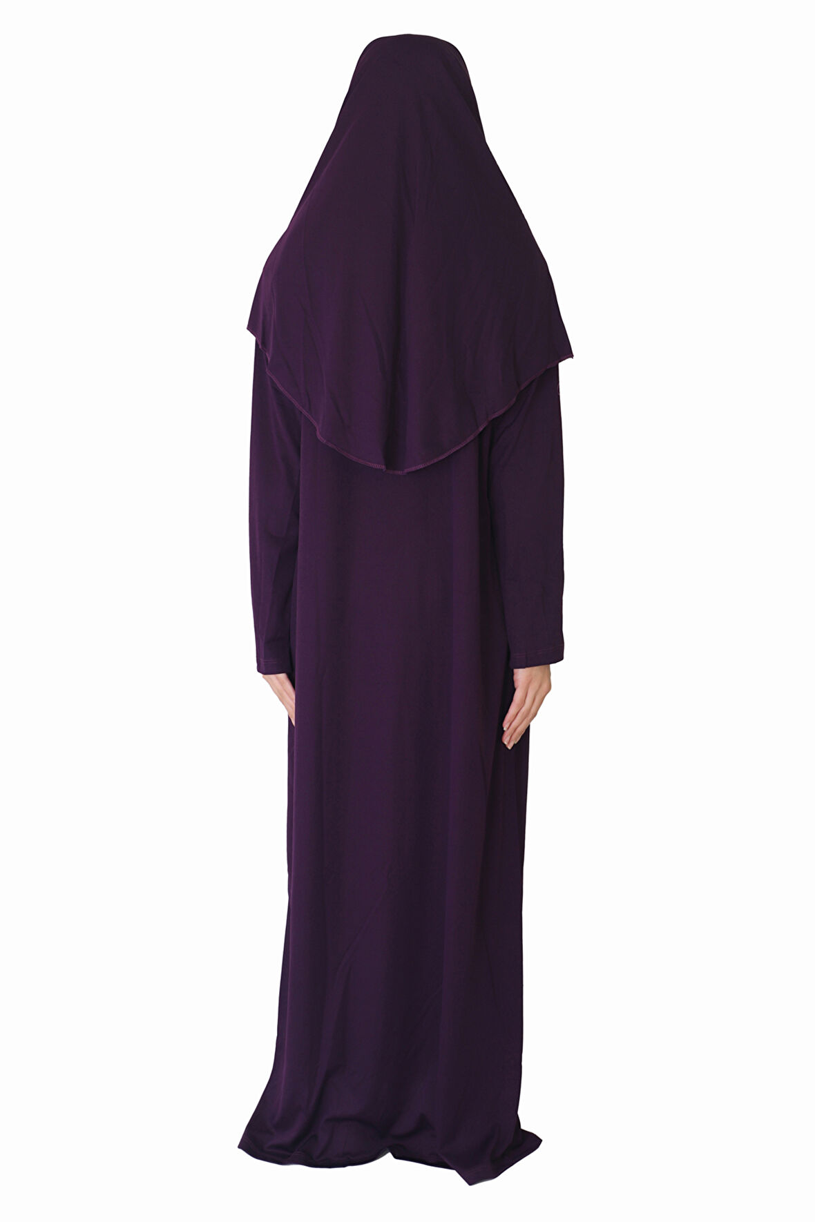 KOYU MOR FERMUARLI NAMAZ ELBİSESİ