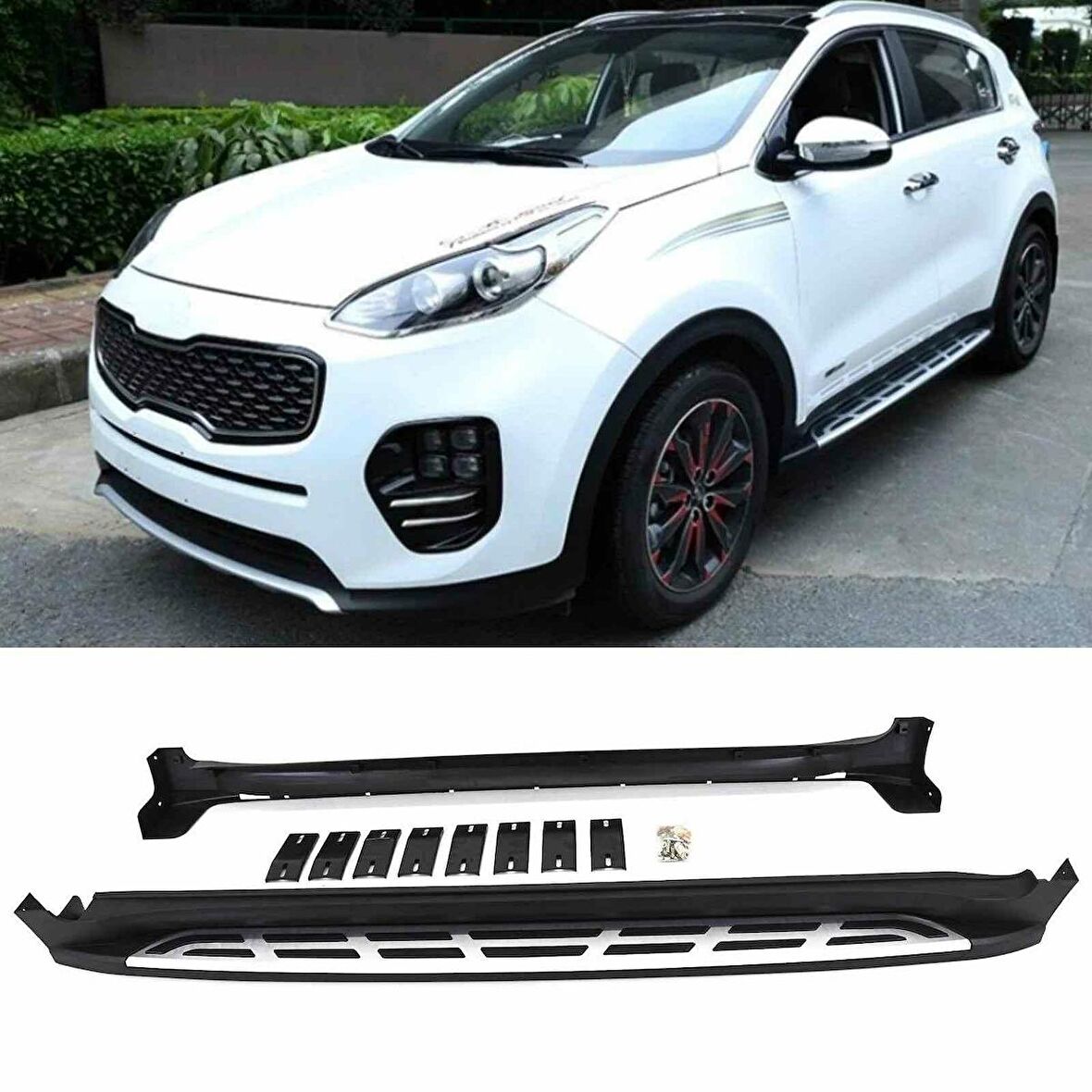 Kia sportage yan basamak koruma kareli desenli 2016-2022 arası modellere uyumlu