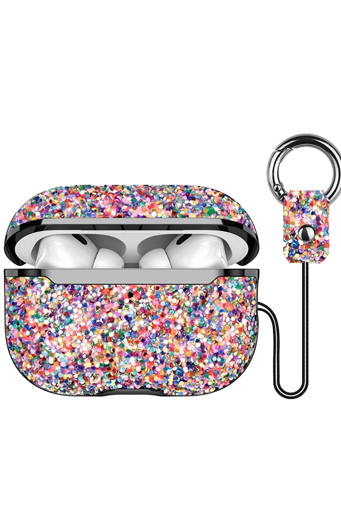 Airpods 3 (3.nesil) Bright Simli Airpods Kapak - Gold-(5796)