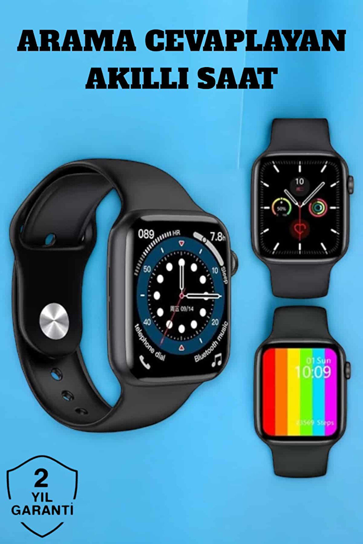 Akıllı Saat Bluetooth Bağlantı ve 24 Saat Sağlık İzleme GPS Arama Cevaplama