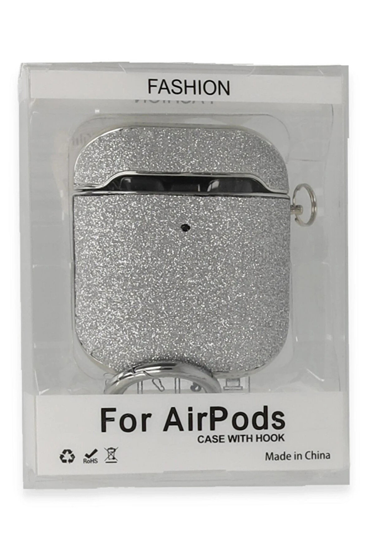 Airpods 2 (2.nesil) Spell Simli Kılıf - Gümüş-(5796)
