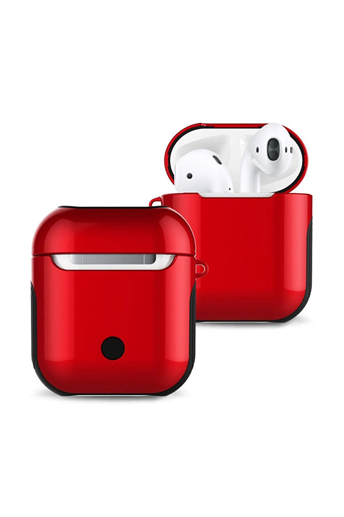 Airpods 2 (2.nesil) 3in1 Kılıf - Kırmızı-(5796)