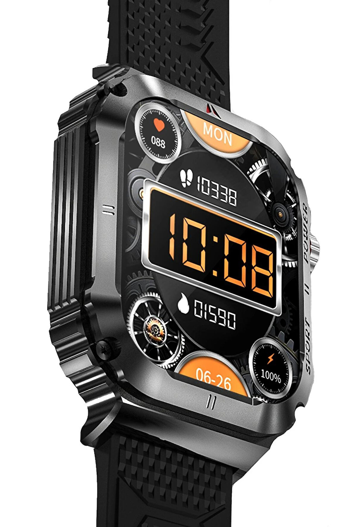 OD3 2.1 inç IPS Ekran IP68 Su Geçirmez Konuşma ve NFC Özellikli Akıllı Saat - Siyah-(5796)