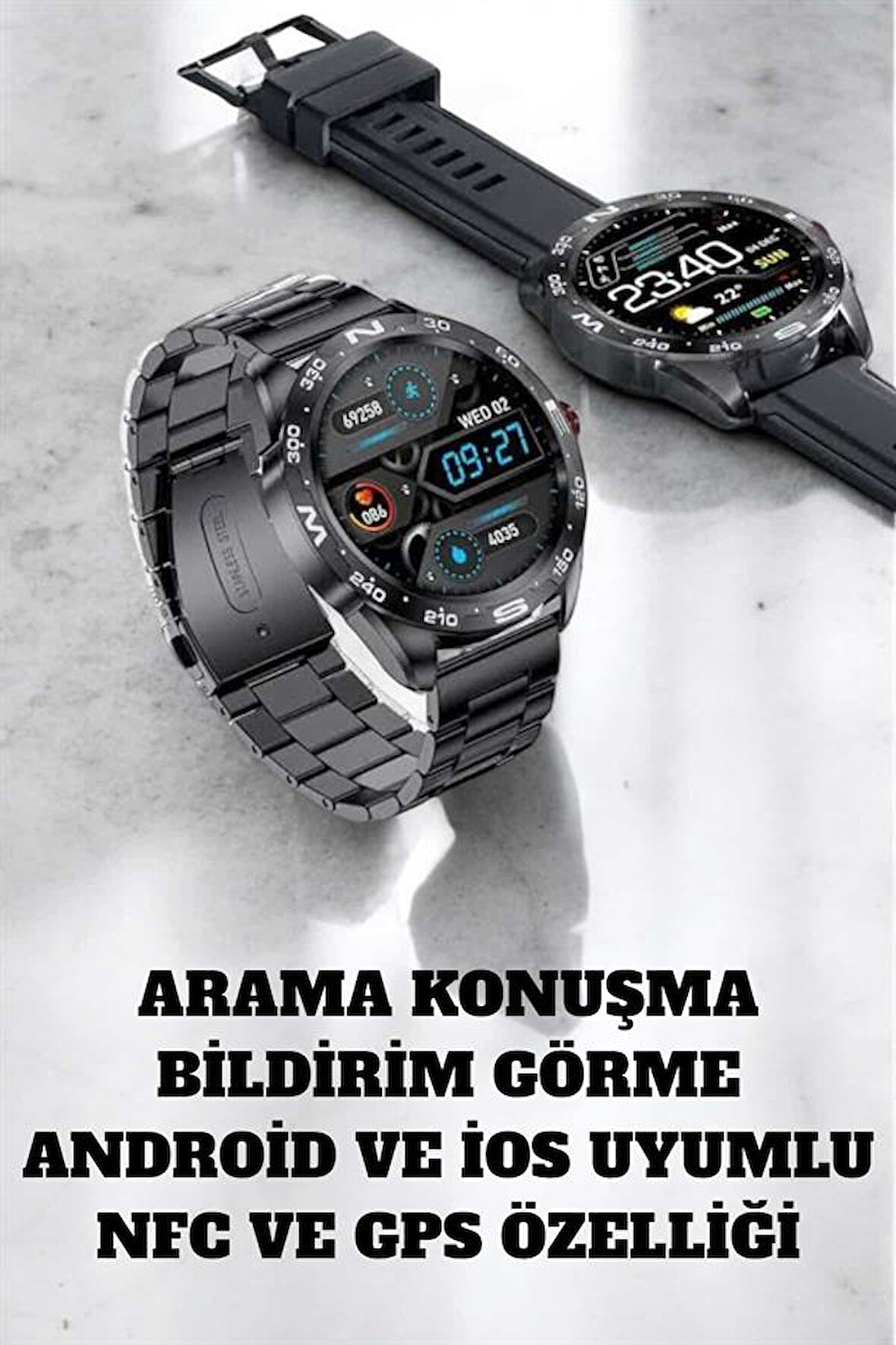 Akıllı Saat Arama Cevaplayan Titreşim Özelliğiyle Bildirim Görebilen