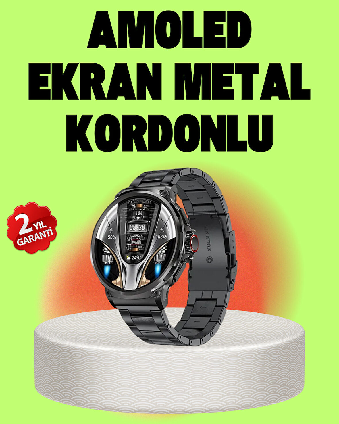 SW80 Akıllı Saat 1.93″ Ultra HD Ekran 700 mAh Batarya 3 Kordon