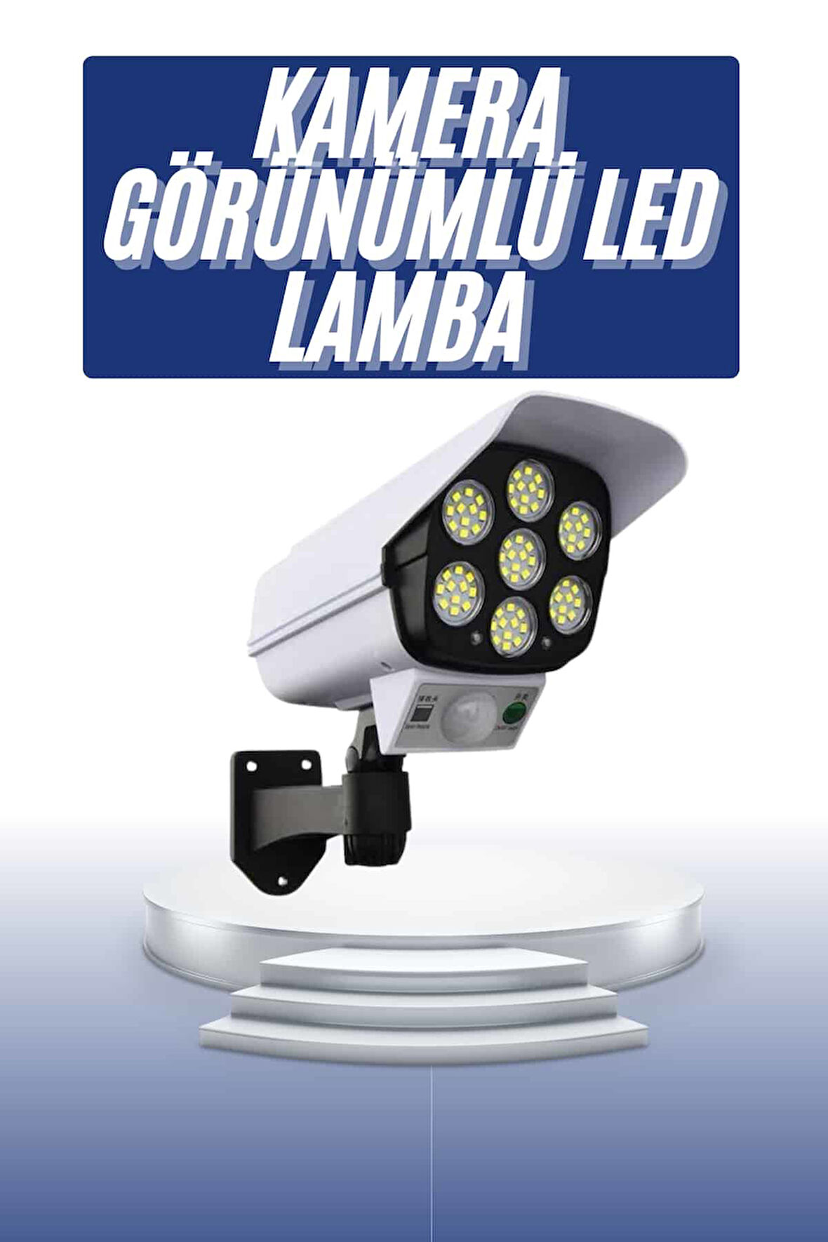 Solar Bahçe Lambası Uzaktan Kumandalı Kamera Görünümlü Hareket Sensörlü