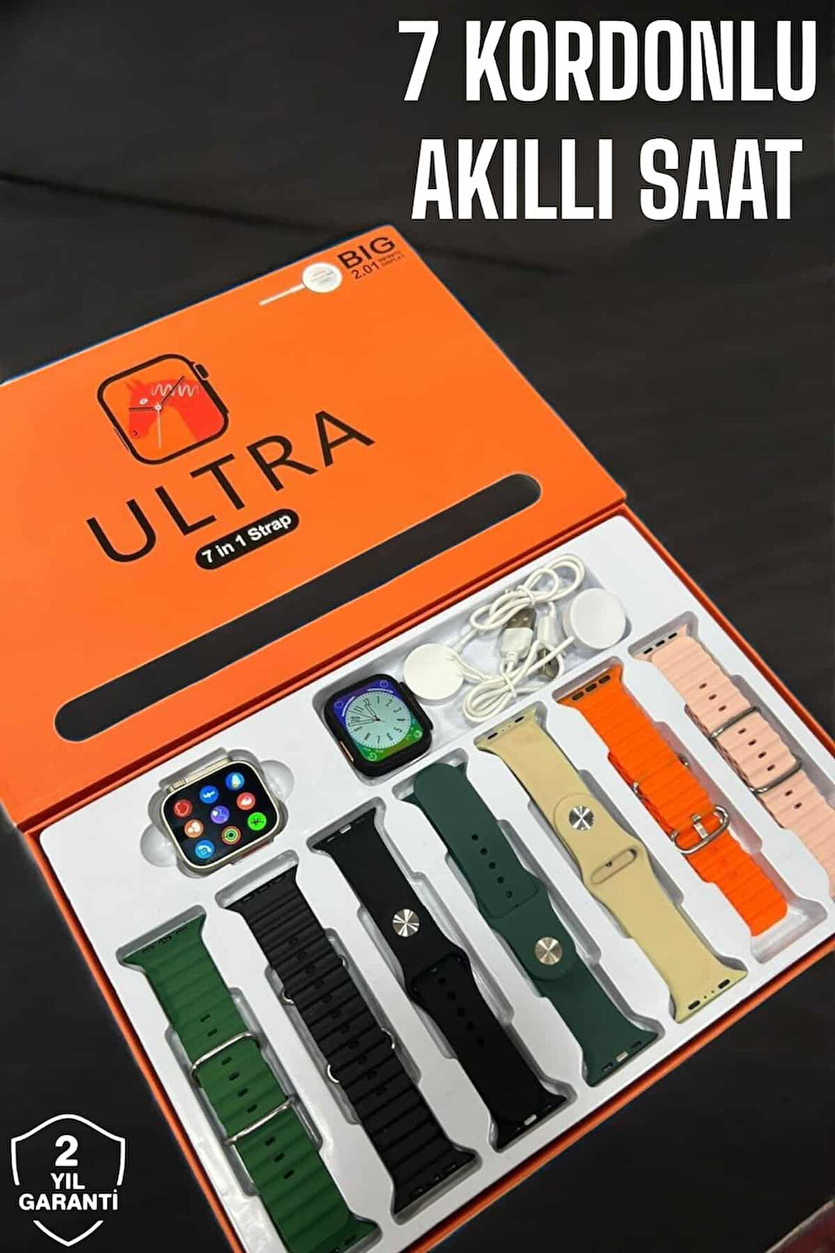 Akıllı Saat 7 Kordonlu MetalPlastik Ve Hasır Kordon Seçeneği