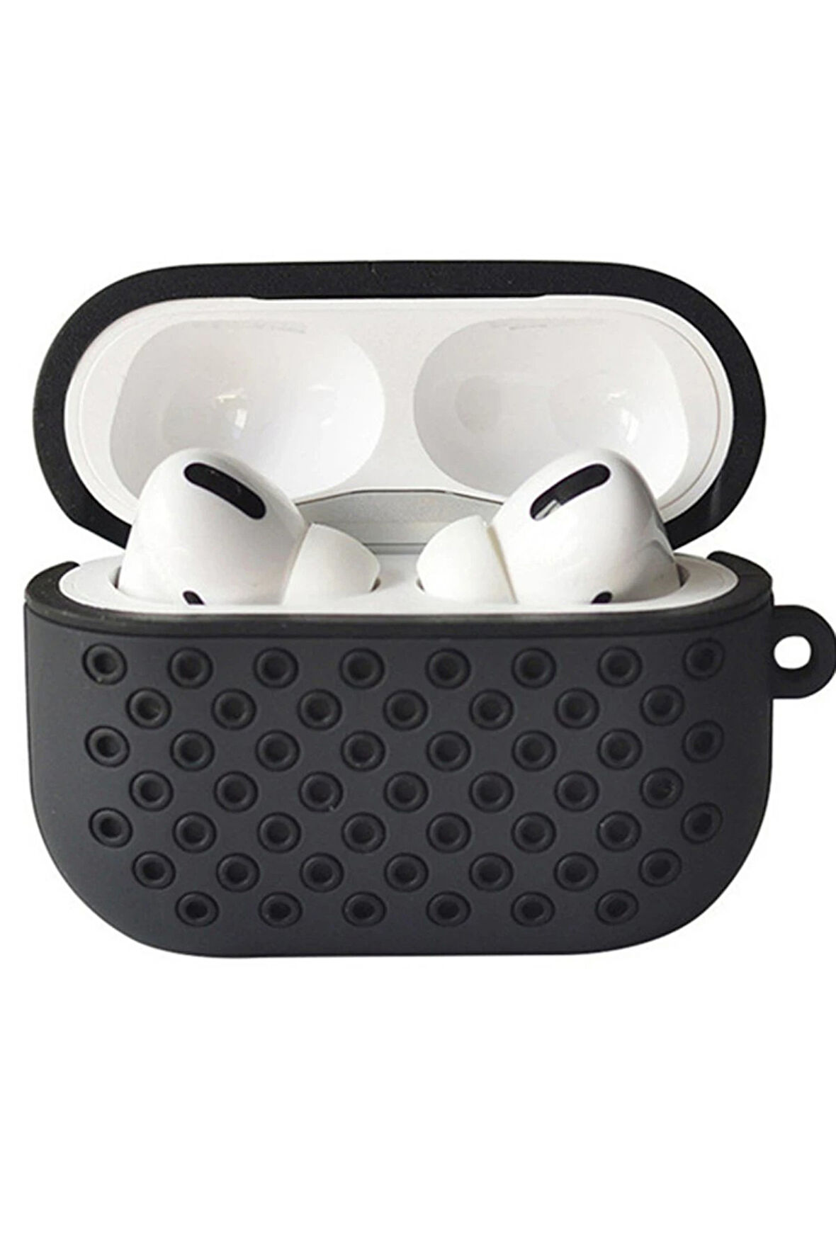 Airpods Pro 2 (2.nesil) Spor Delikli Kılıf - Siyah-Siyah-(5796)