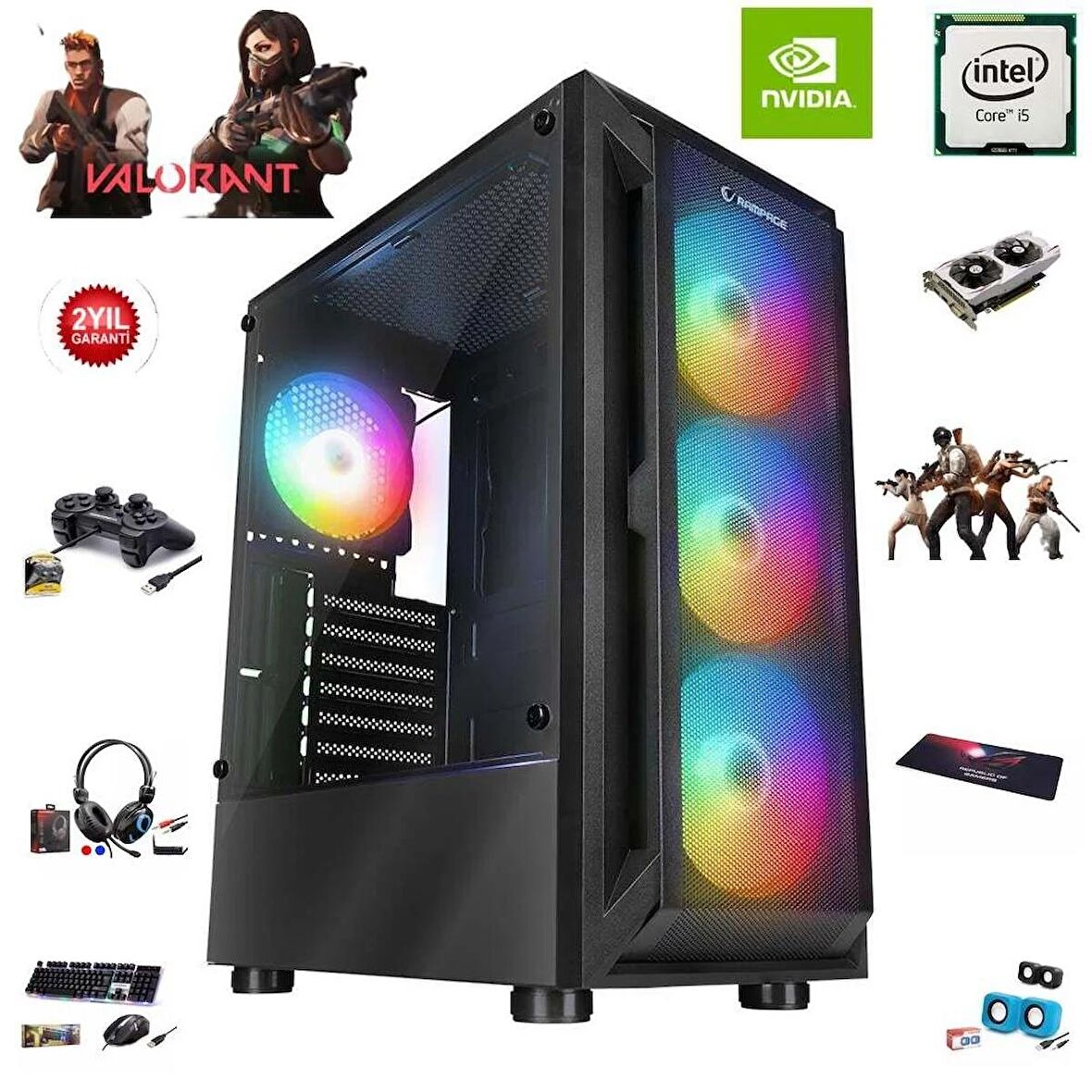 HİLALGAMİNG i5 4440 16GB Ram 480GB SSD 4GB GTX1050Ti Oyun Bilgisayarı