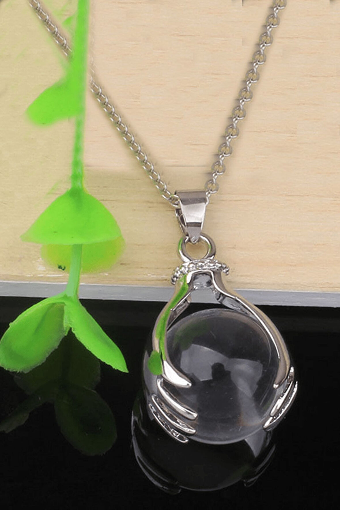 Sertifikalı El Model Gerçek Kristal Kuvars Taşı Kolye