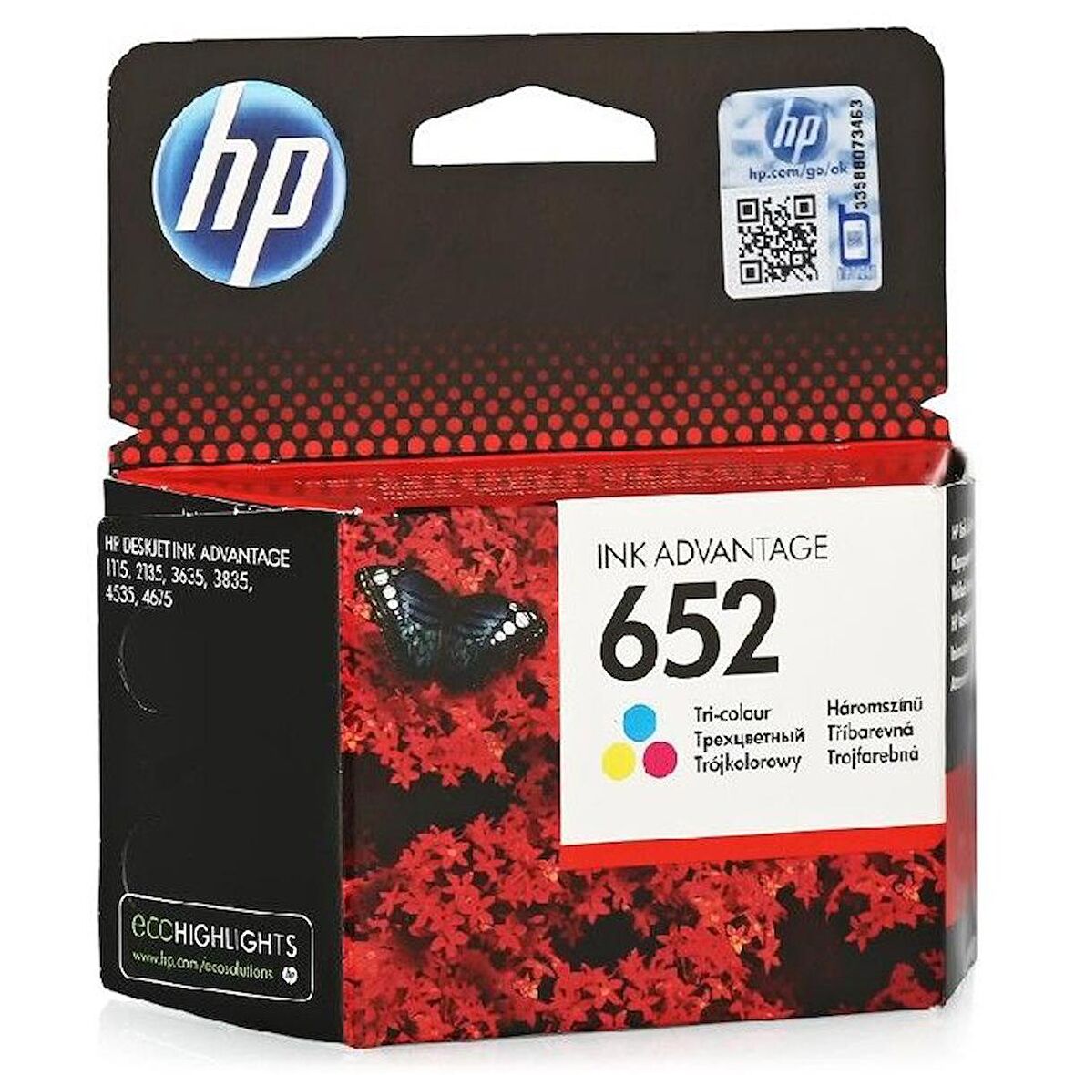 HP 652 ORJİNAL RENKLİ KARTUŞ