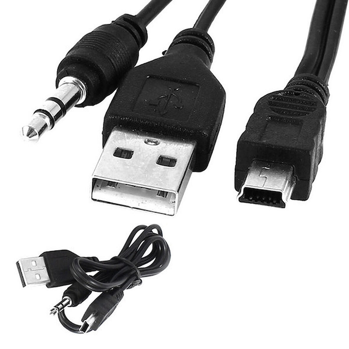 MİNİ USB 5 PIN TO USB-3.5 mm STEREO KABLO