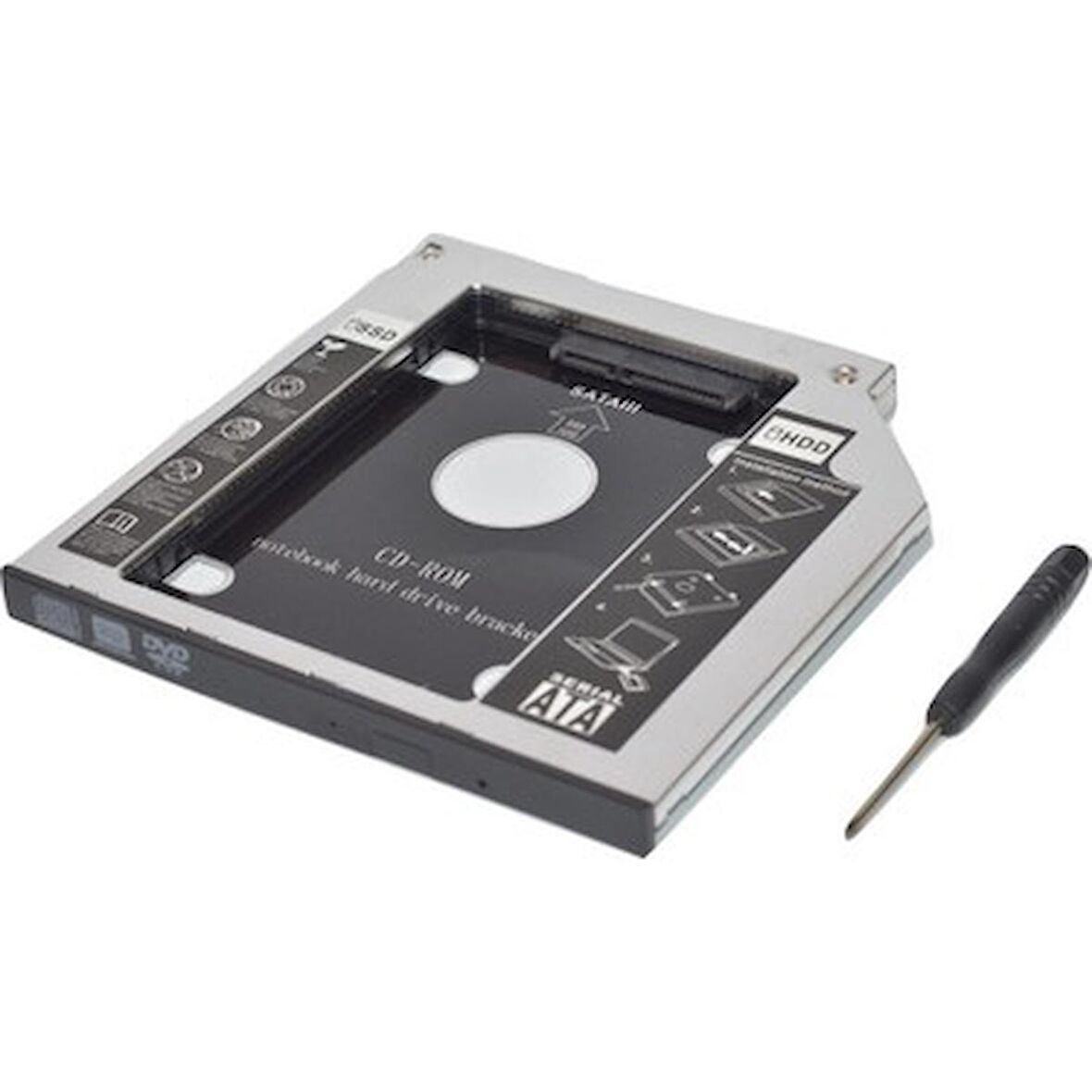 9.5mm Sata Hdd Caddy Ssd 9.5 Kızak Harddisk Kutusu Cdrom Yerine