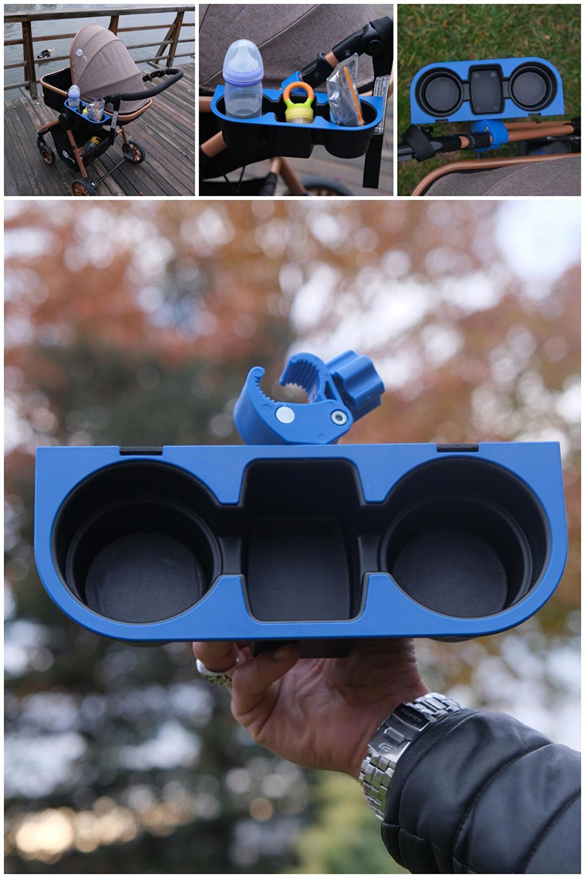 Bebek Arabası Bardaklık İçecek Tutucu Biberon İçecek Tutucu MAVİ Renk