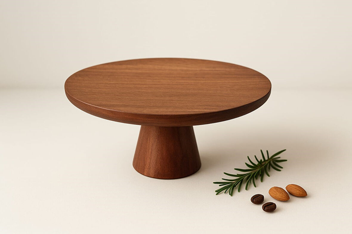 HBS Art Design 24 CM PASTA STAND AYAKLI SUNUM TAHTASI KAYIN MASİF