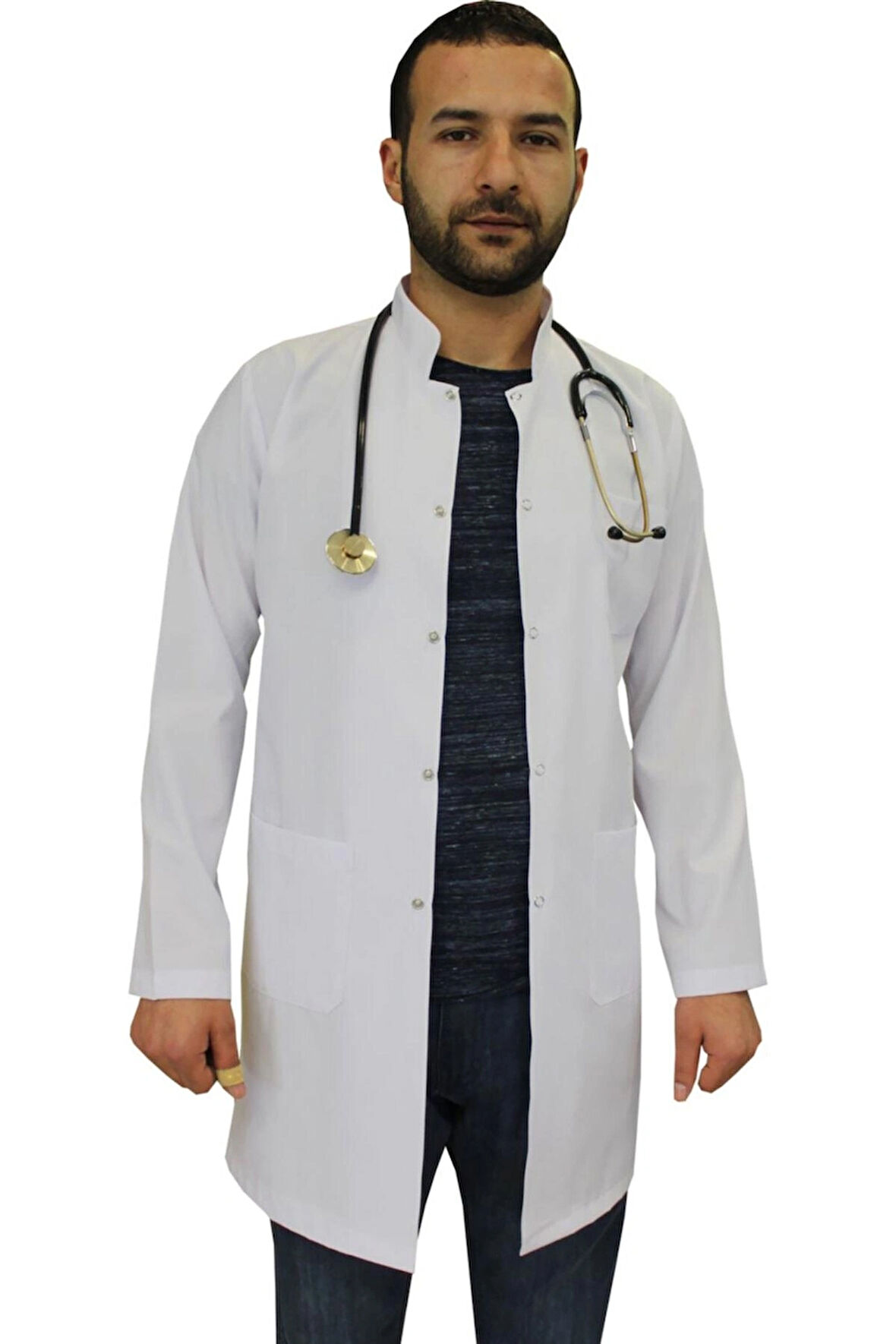  Hakim Yaka Erkek Doktor Önlüğü , Hemşir , Öğretmen , Lab Eczacı Laboratuvar Önlüğü , Beyaz Önlük