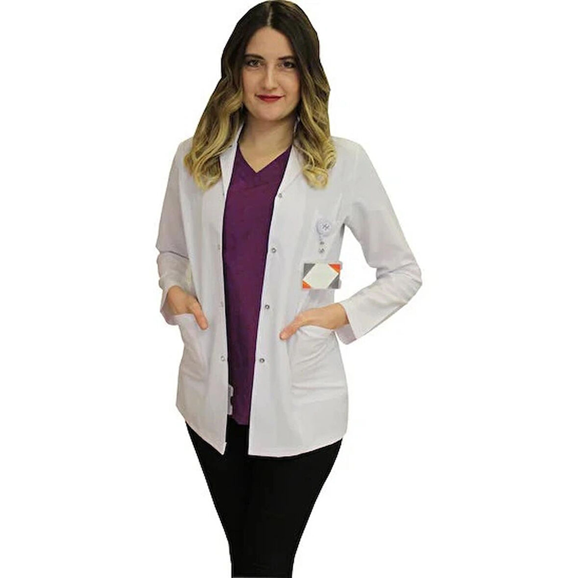  Klasik Yaka Kadın Doktor Önlüğü , Hemşire , Öğretmen , Lab Eczacı Laboratuvar Önlüğü , Beyaz Önlük