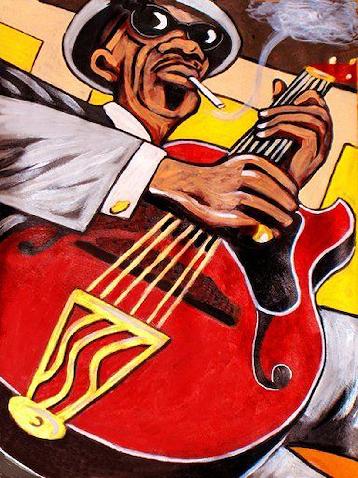 Gitarist Man Çerçevesiz 90x110 Sayılarla Boyama Hobi Seti