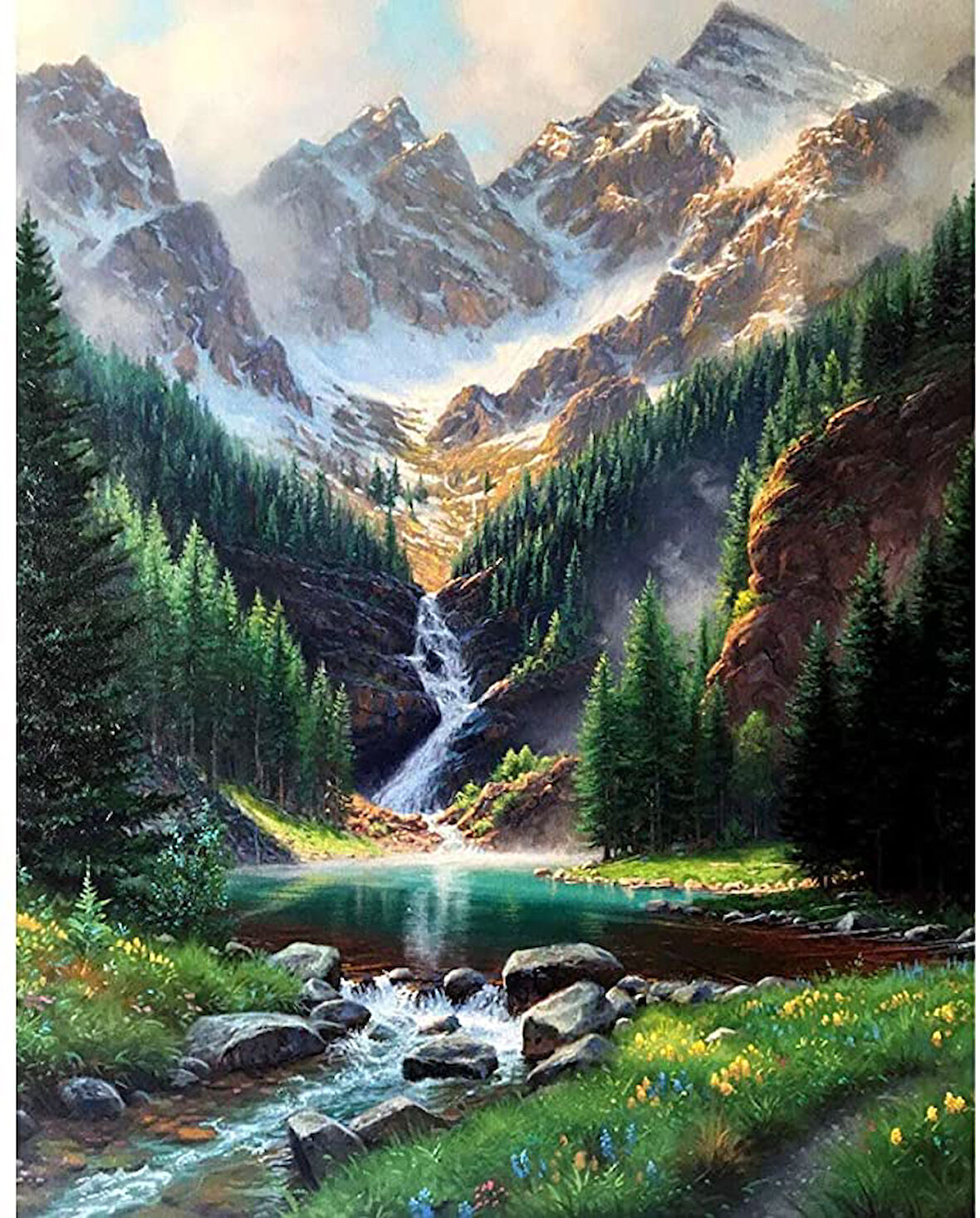 Azgın Şelale Çerçevesiz 40x50 Sayılarla Boyama Hobi Seti