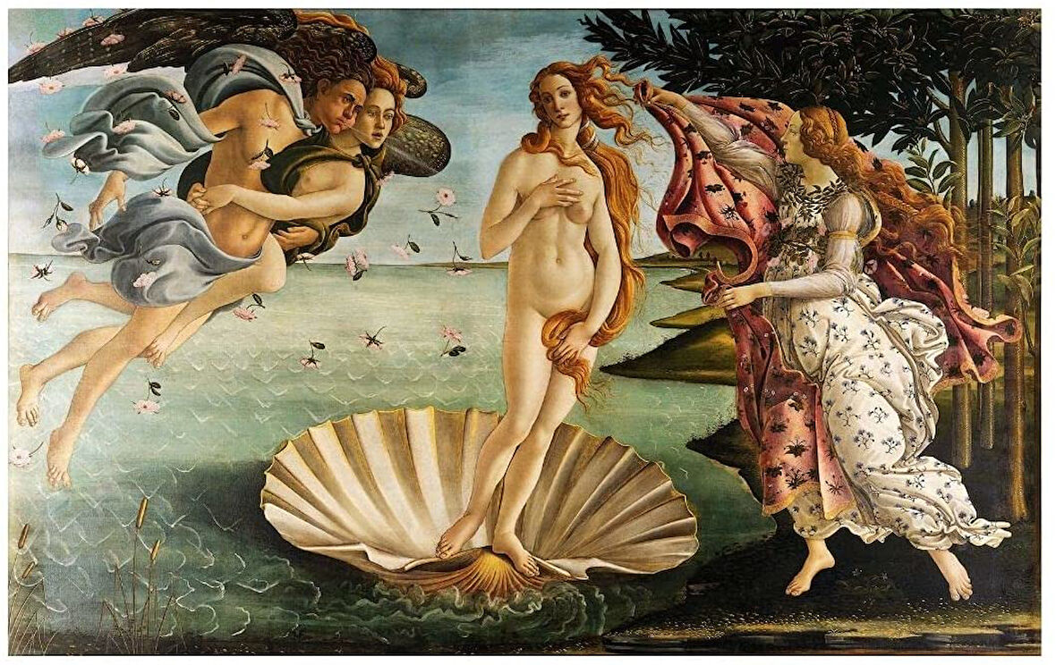 Botticelli - Venüs'ün Doğuşu Çerçevesiz 40x50 Sayılarla Boyama Hobi Seti