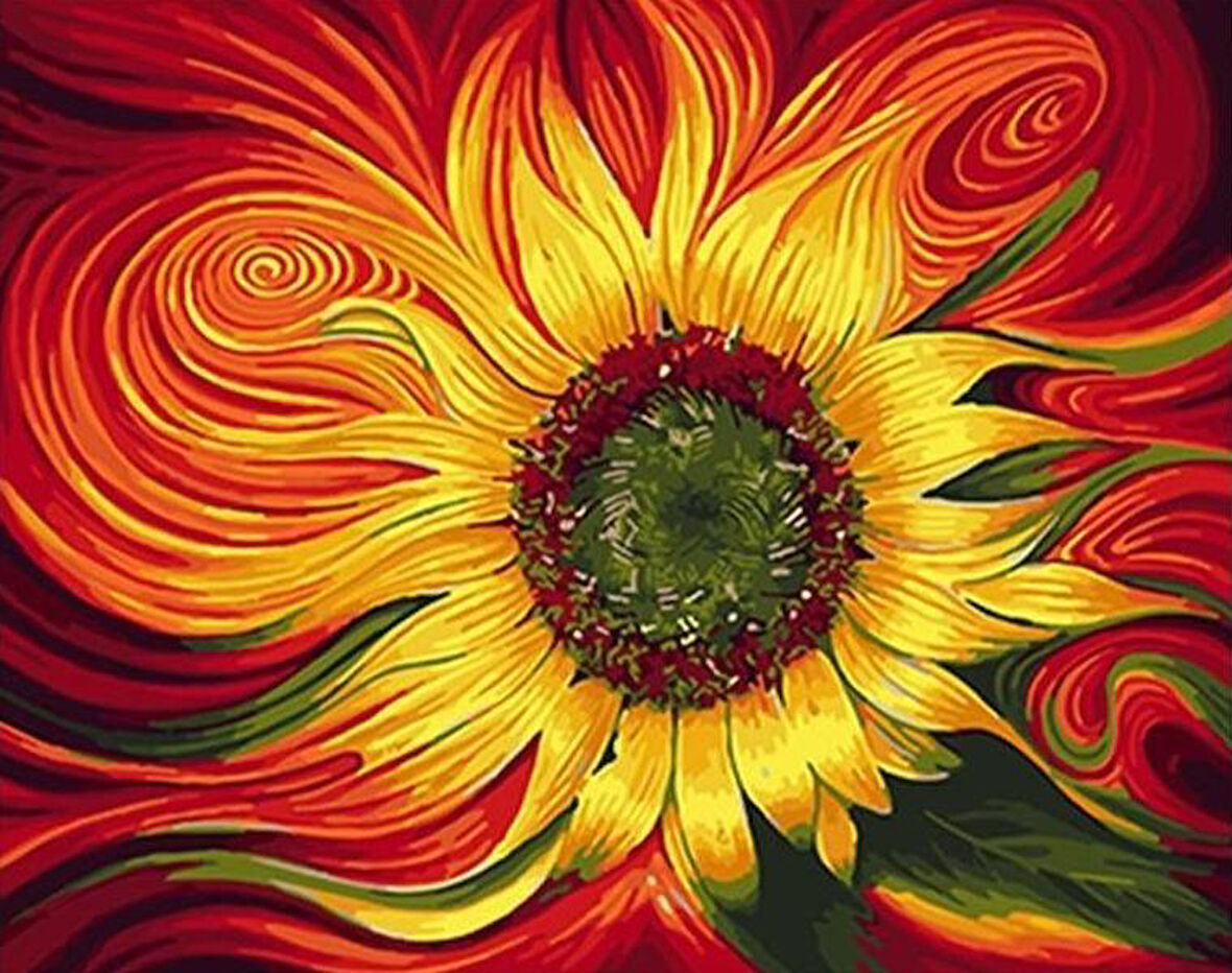 Soyut Çiçek 1 Çerçevesiz 50x65 Sayılarla Boyama Hobi Seti