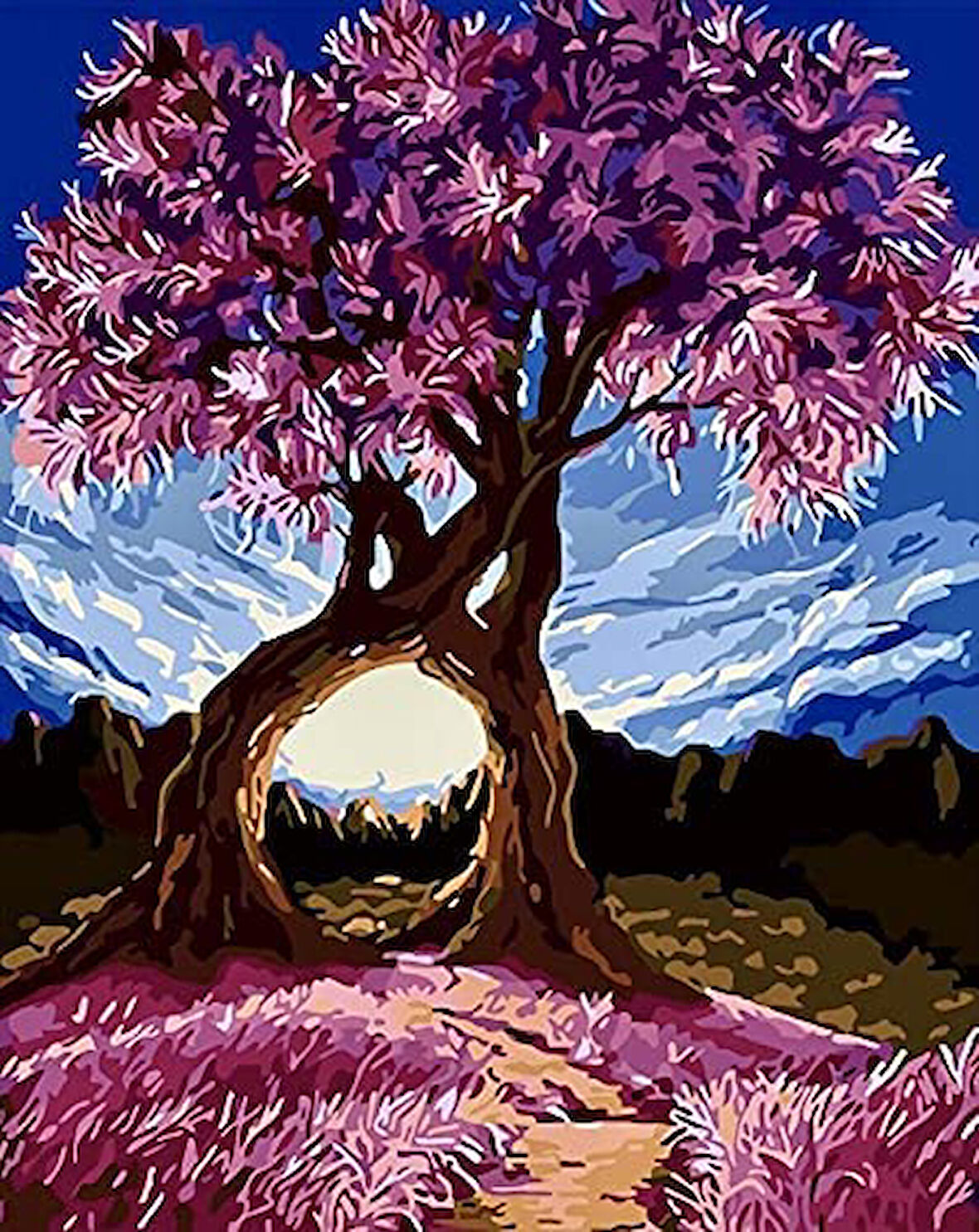 Ağaçların Aşkı Çerçevesiz 60x75 Sayılarla Boyama Hobi Seti