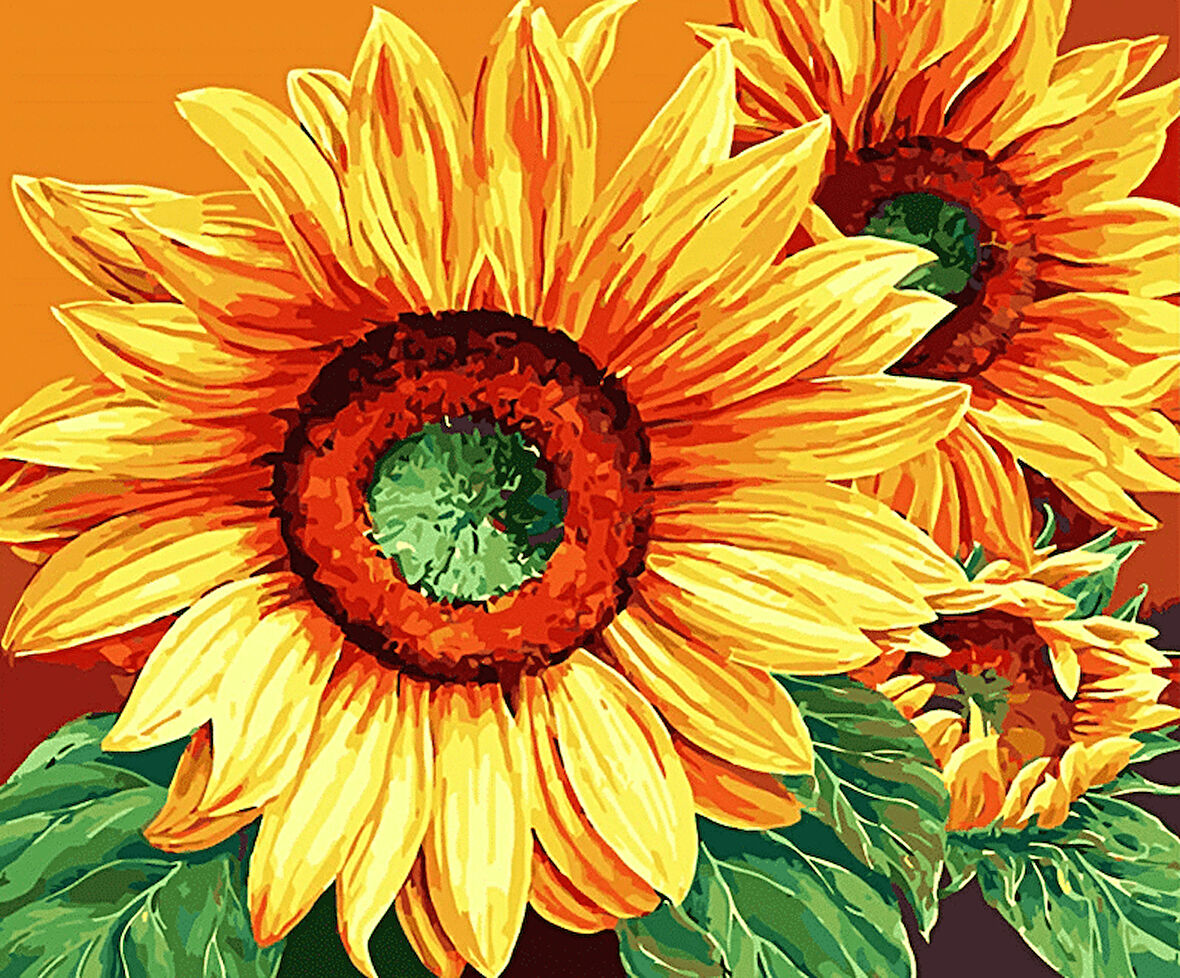 Ayçiçeği Masalı 1 Çerçevesiz 60x75 Sayılarla Boyama Hobi Seti