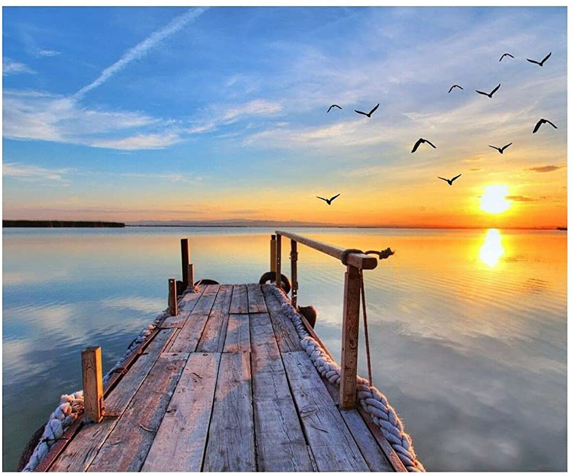 Huzur İskelesi Çerçevesiz 70x90 Sayılarla Boyama Hobi Seti